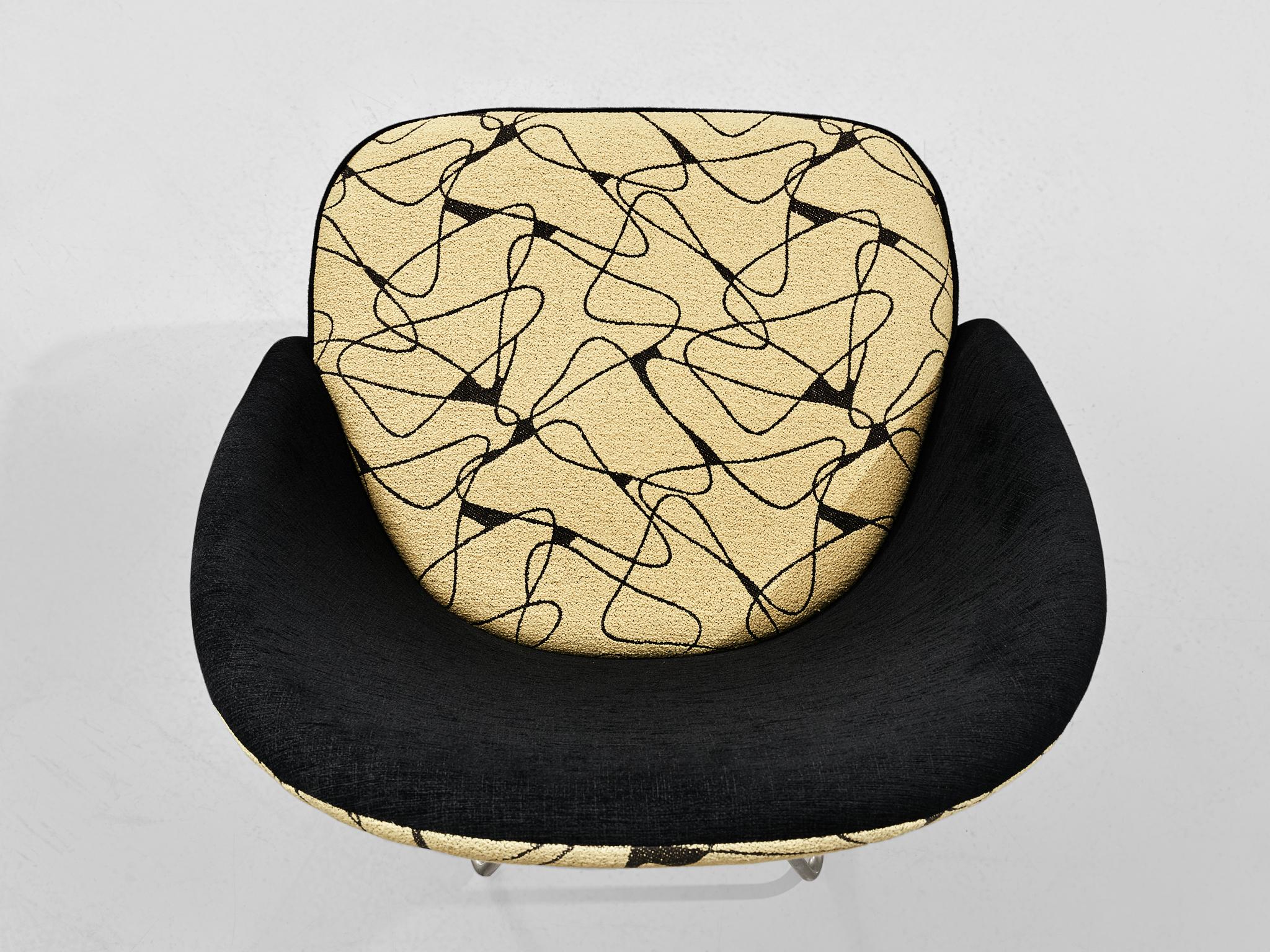 Theo Ruth Lounge Chair in Patterned Fabric seating Morentz