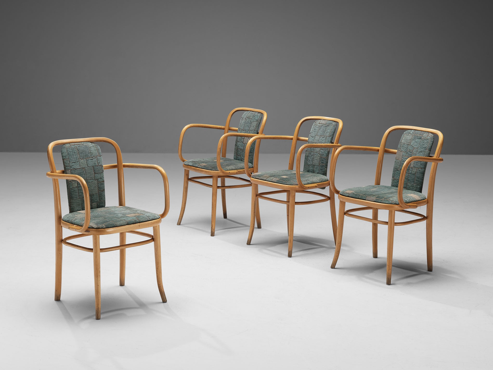 Bentwood Armchairs in Green Upholstery Seating Morentz