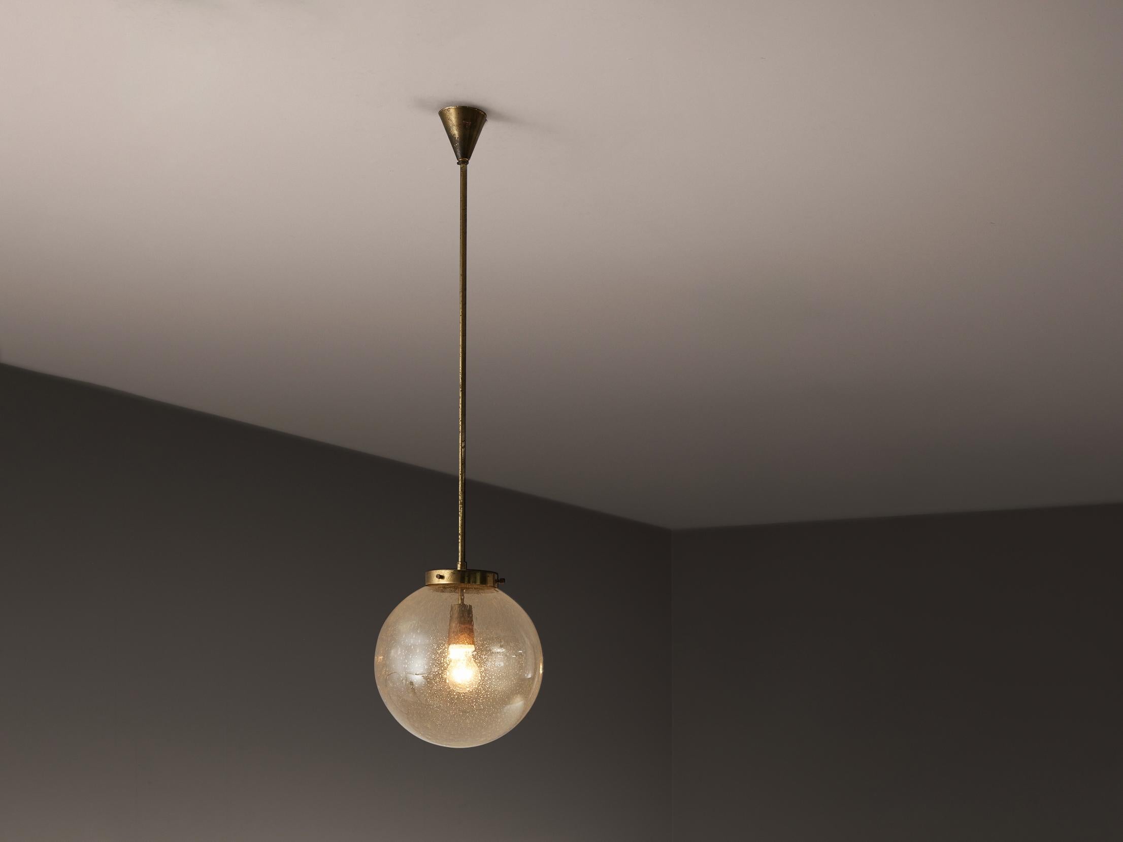 Smoked Glass Pendant with Brass Fixture lighting Morentz