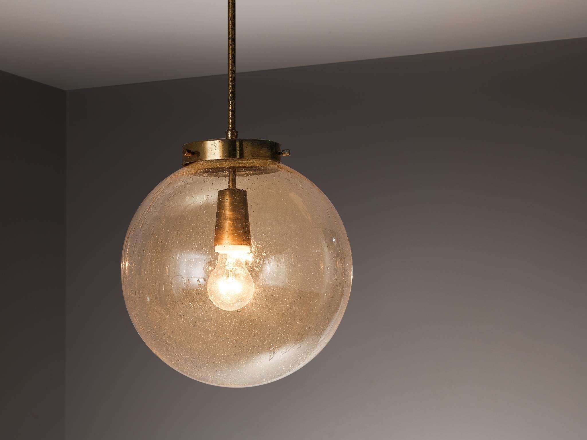 Smoked Glass Pendant with Brass Fixture lighting Morentz