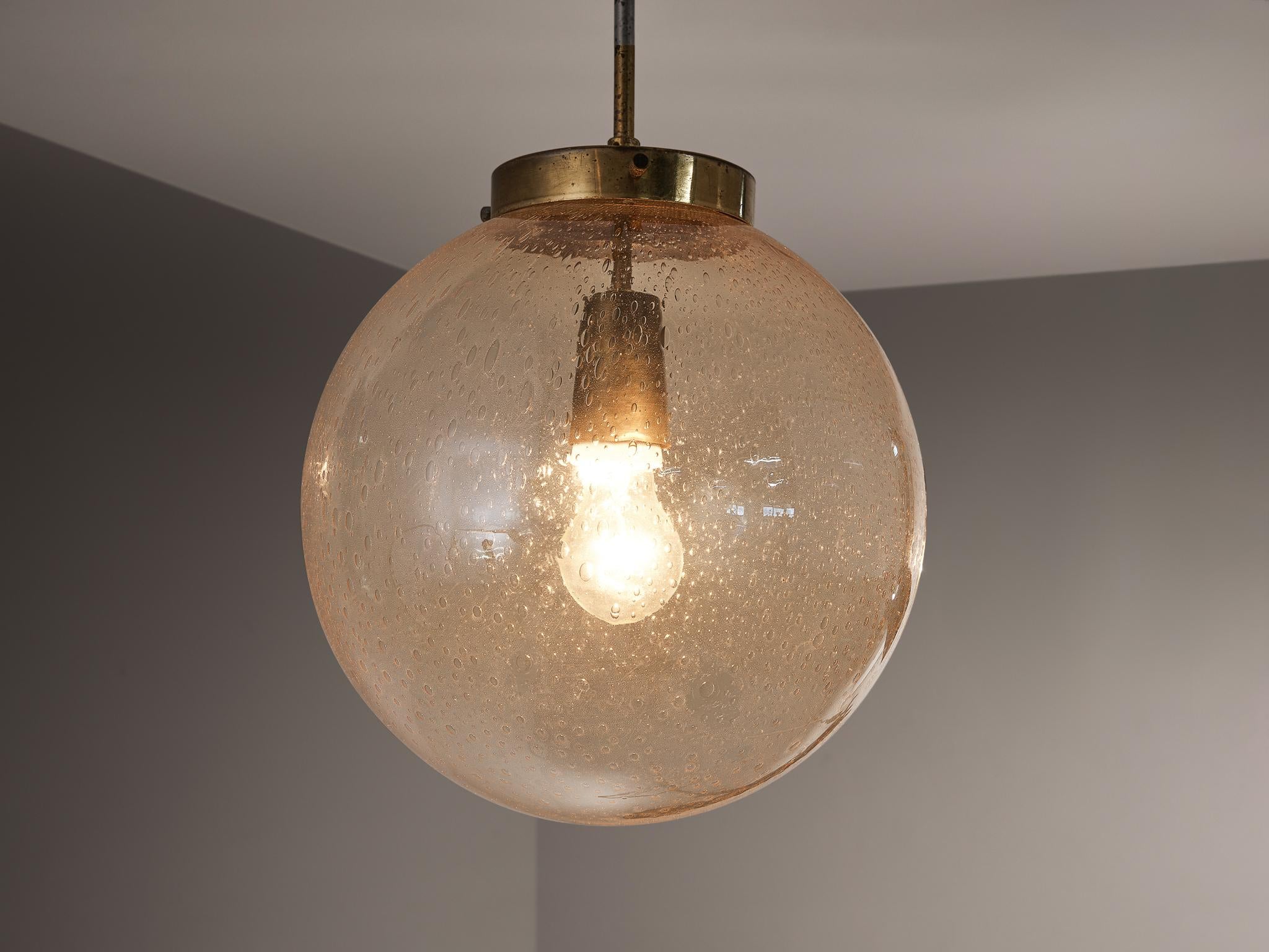 Smoked Glass Pendant with Brass Fixture lighting Morentz