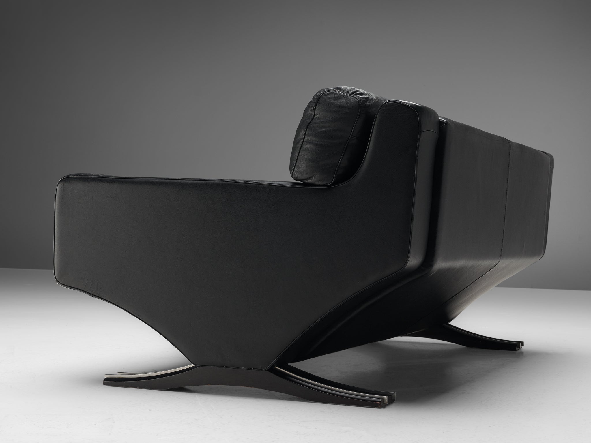Franz Sartori for Flexform Sofa in Black Leather seating Morentz