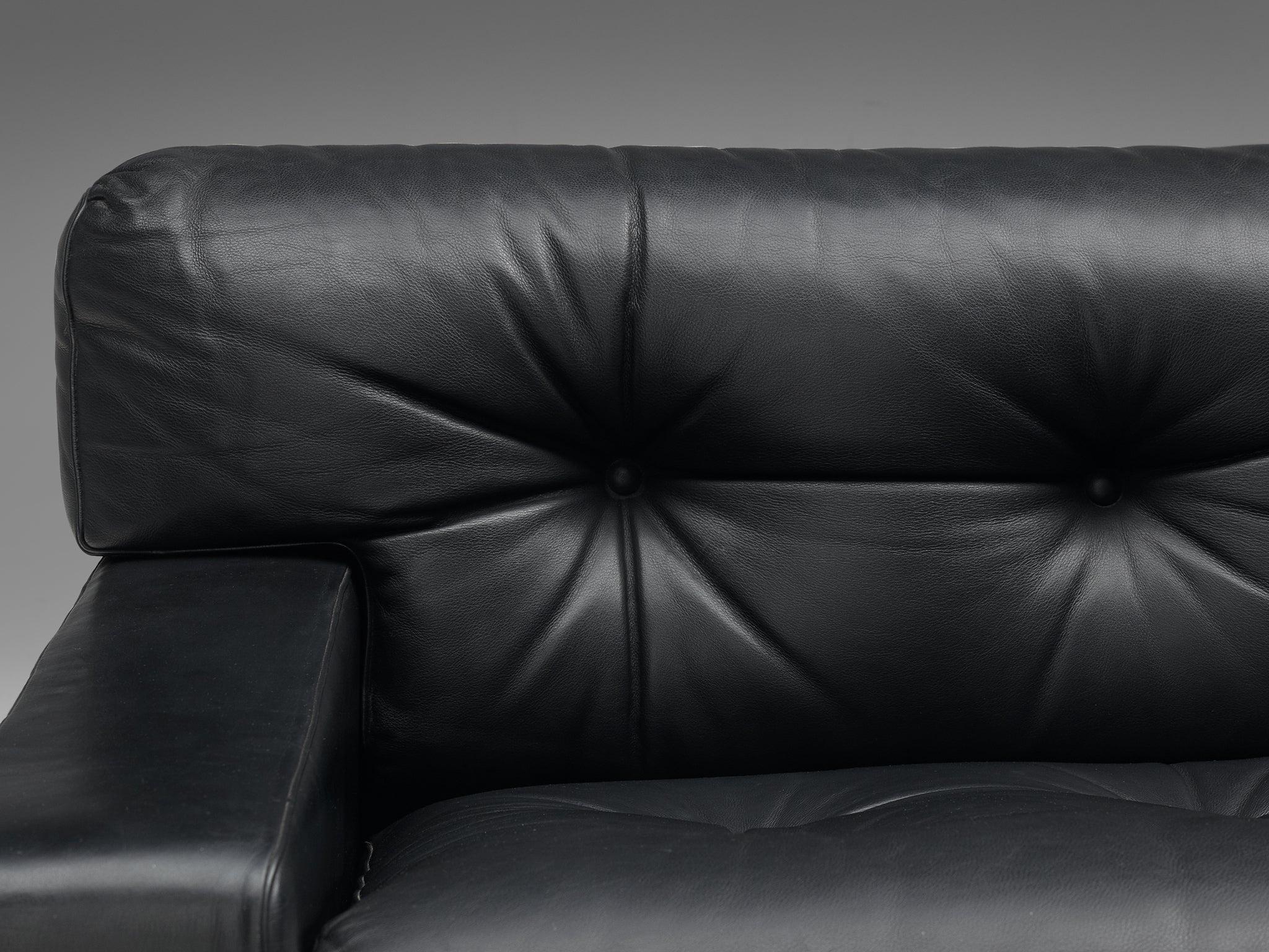 Franz Sartori for Flexform Sofa in Black Leather seating Morentz