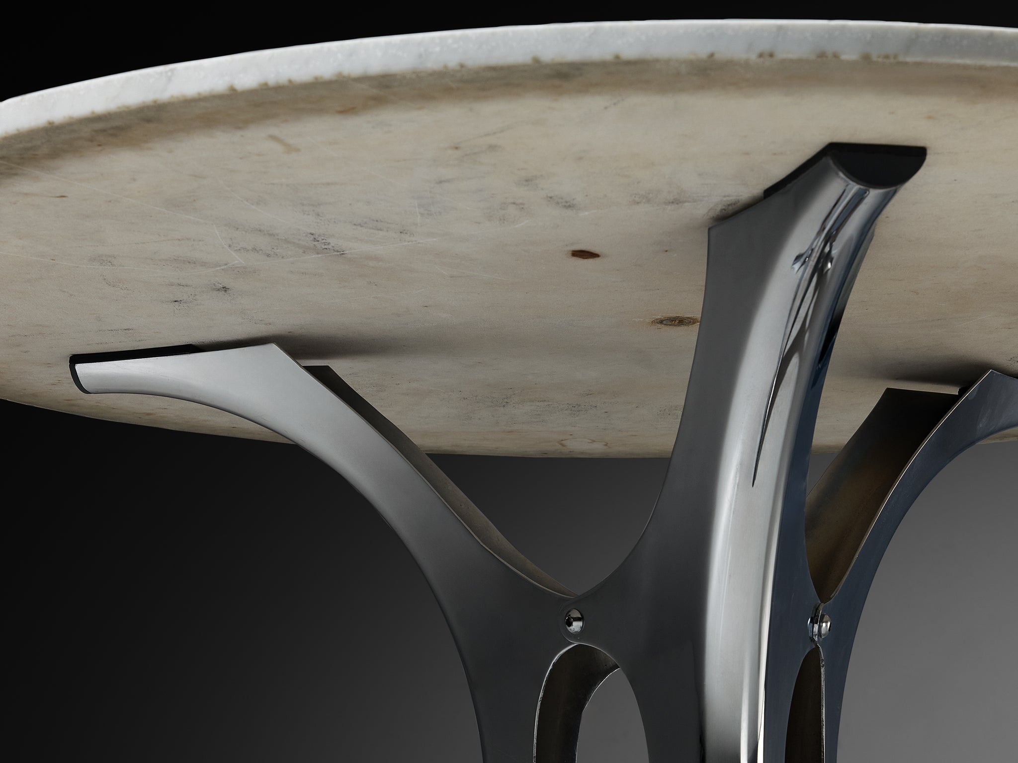 Rare Early Edition Martin Visser 'Bumper' Center or Dining Table in Metal Tables Morentz