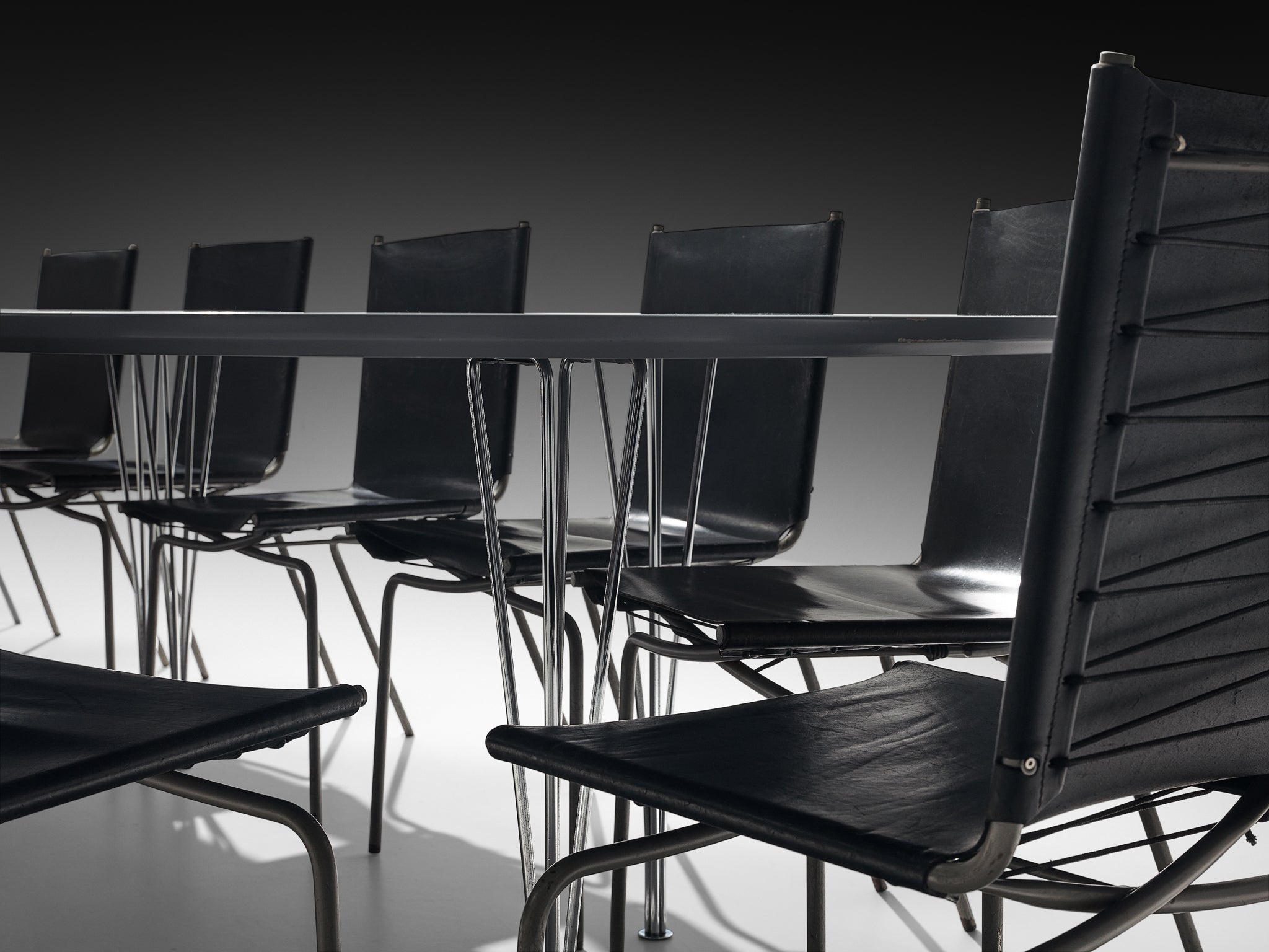 Bruno Mathsson & Piet Hein Super-Ellipse Table with Fabiaan Van Severen Chairs Tables Morentz