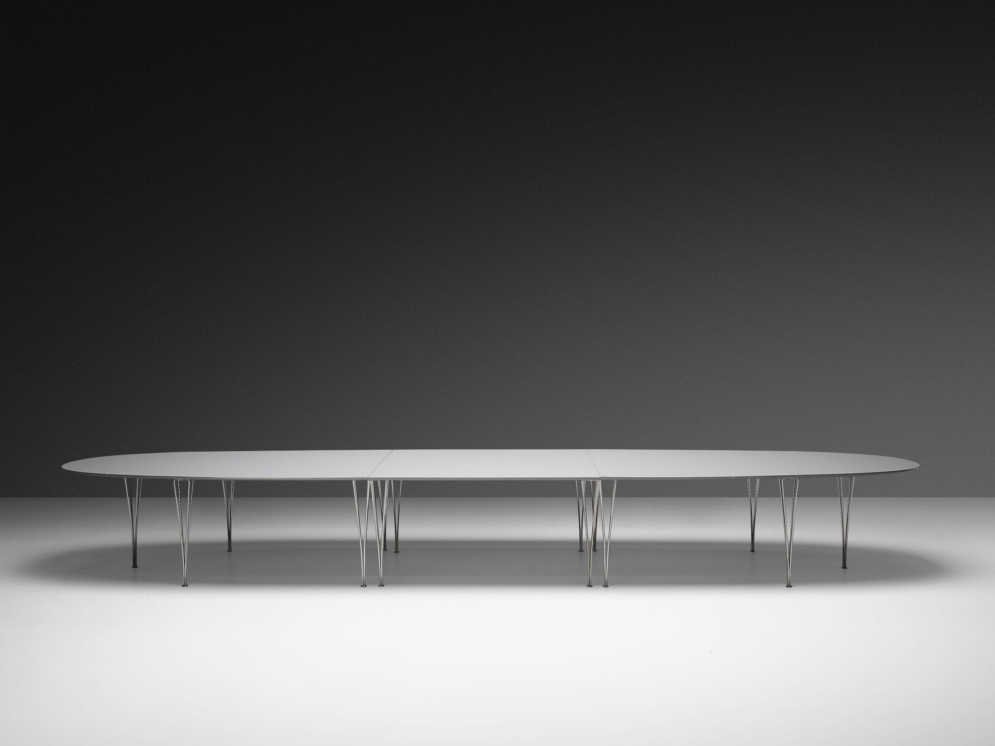 Bruno Mathsson Piet Hein for Fritz Hansen Super-Ellipse White Dining Table Tables Morentz