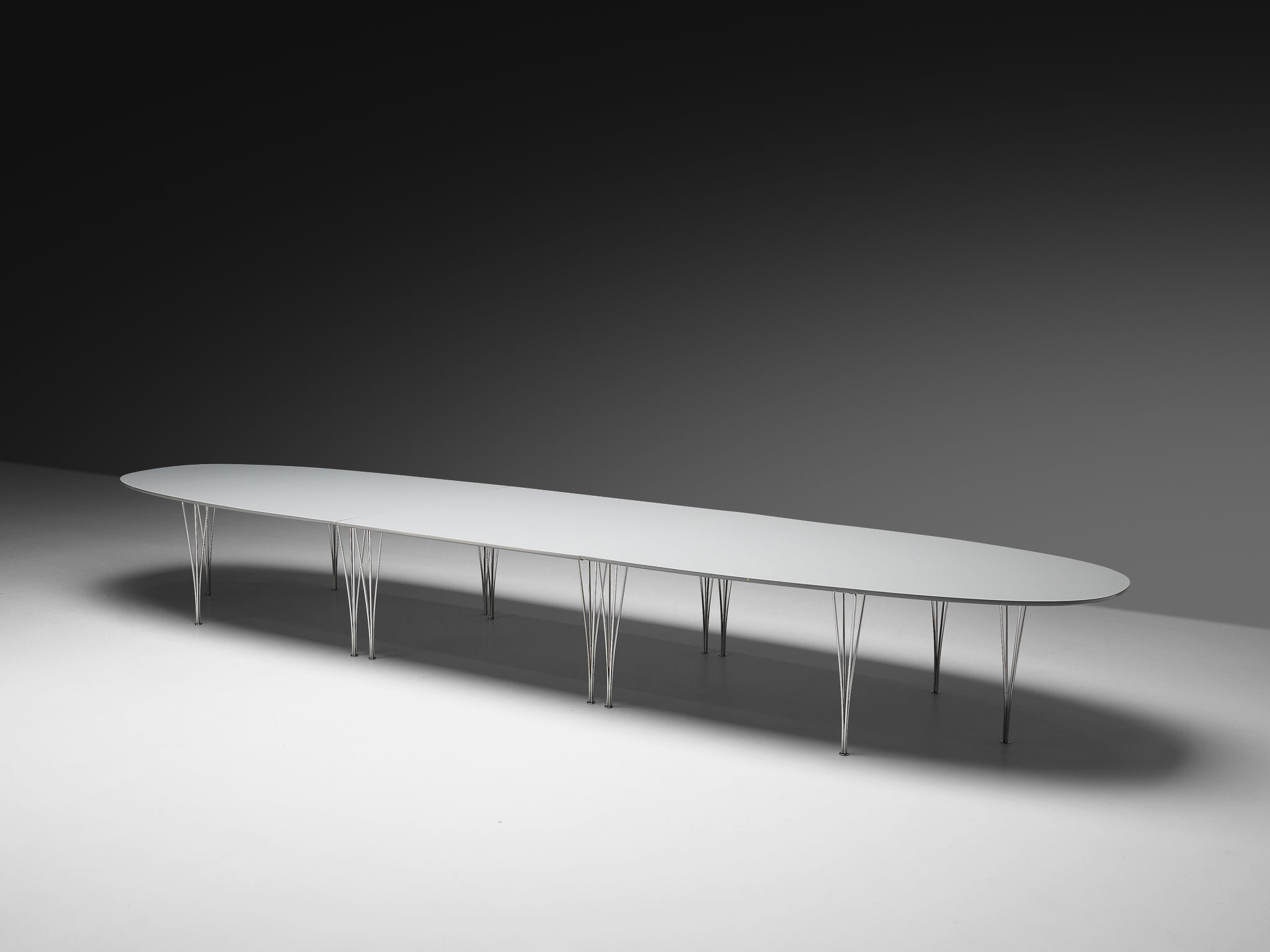 Bruno Mathsson Piet Hein for Fritz Hansen Super-Ellipse White Dining Table Tables Morentz