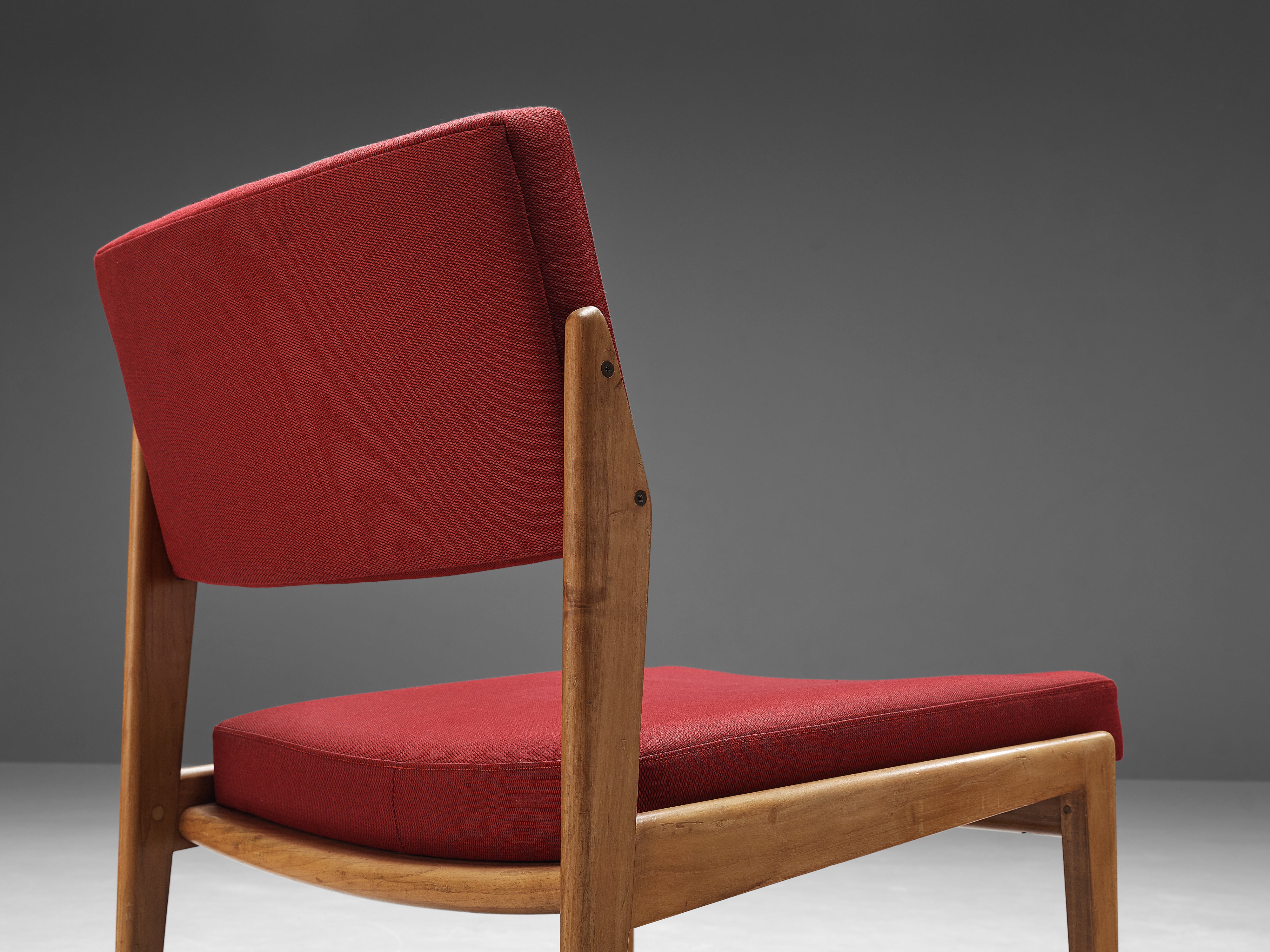 Thonet Pair of Chairs in Cherry and Burgundy Upholstery seating Morentz