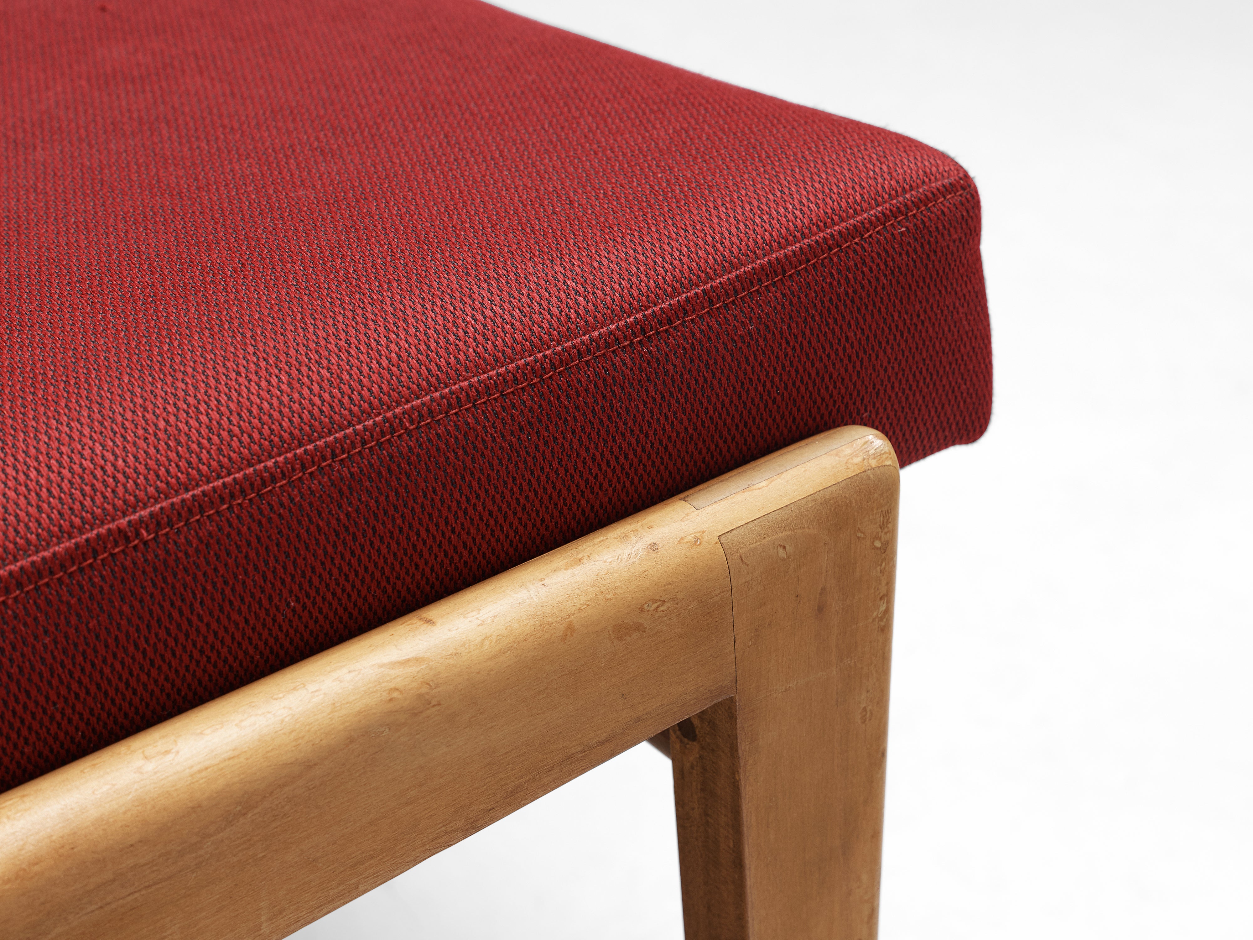 Thonet Pair of Chairs in Cherry and Burgundy Upholstery seating Morentz