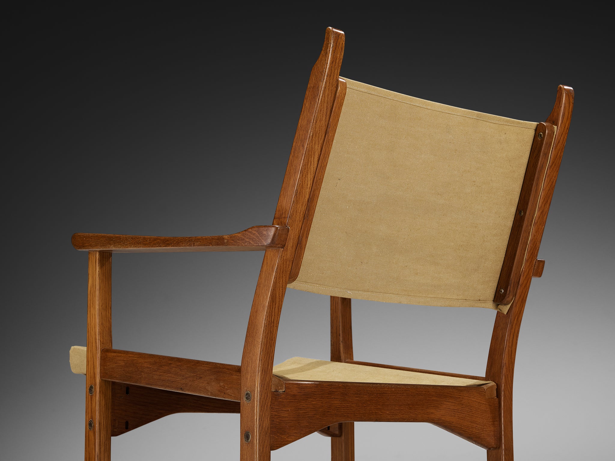 Carl Malmsten & Yngve Ekström Pair of 'Caryngo' Chairs in Oak and Canvas Seating Morentz