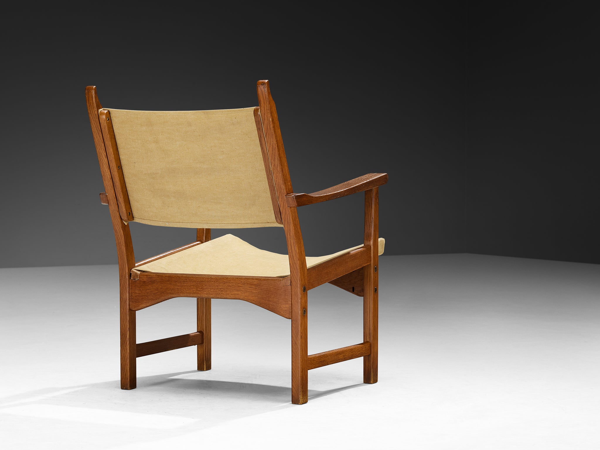 Carl Malmsten & Yngve Ekström Pair of 'Caryngo' Chairs in Oak and Canvas Seating Morentz