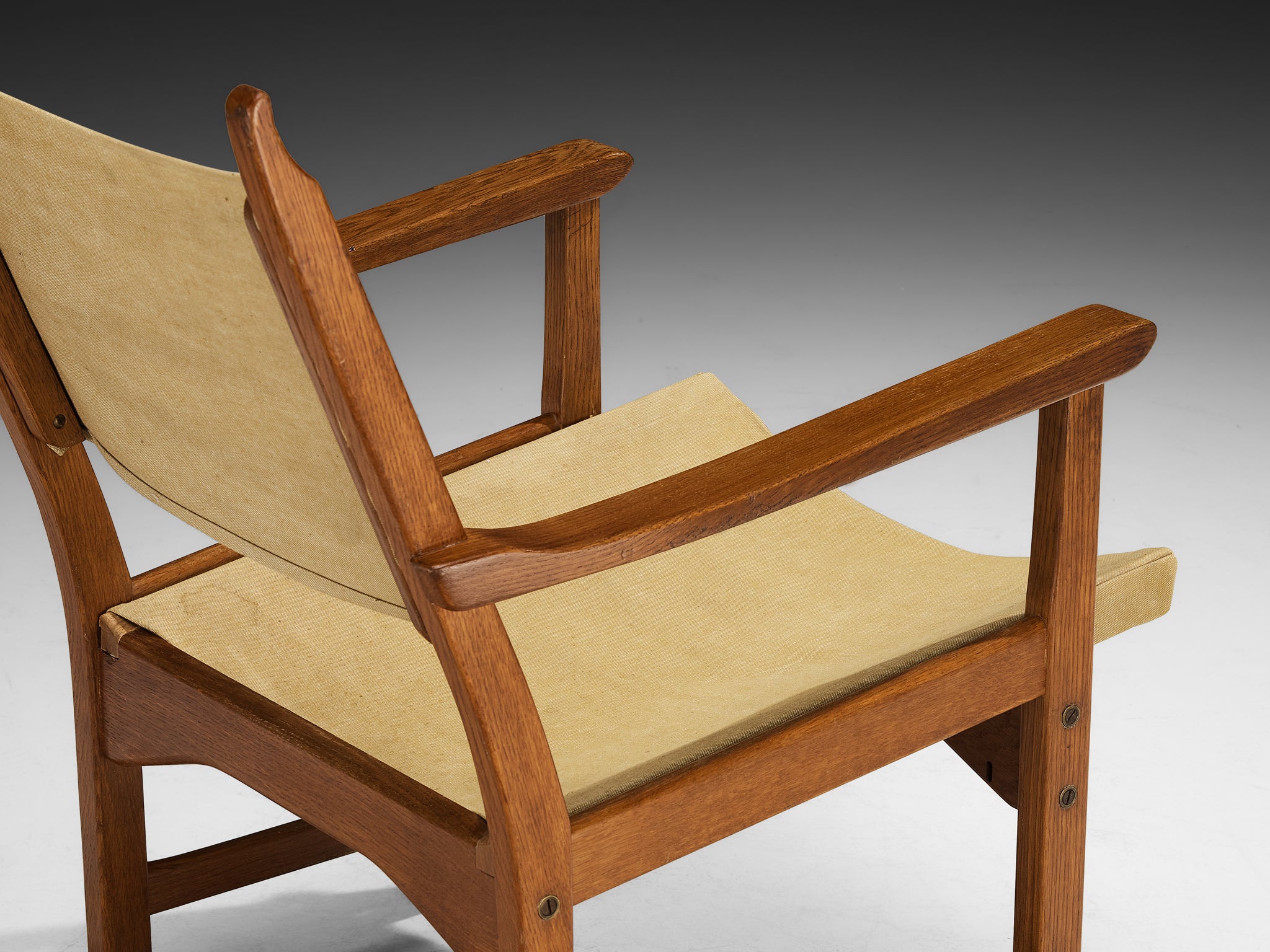 Carl Malmsten & Yngve Ekström Pair of 'Caryngo' Chairs in Oak and Canvas Seating Morentz