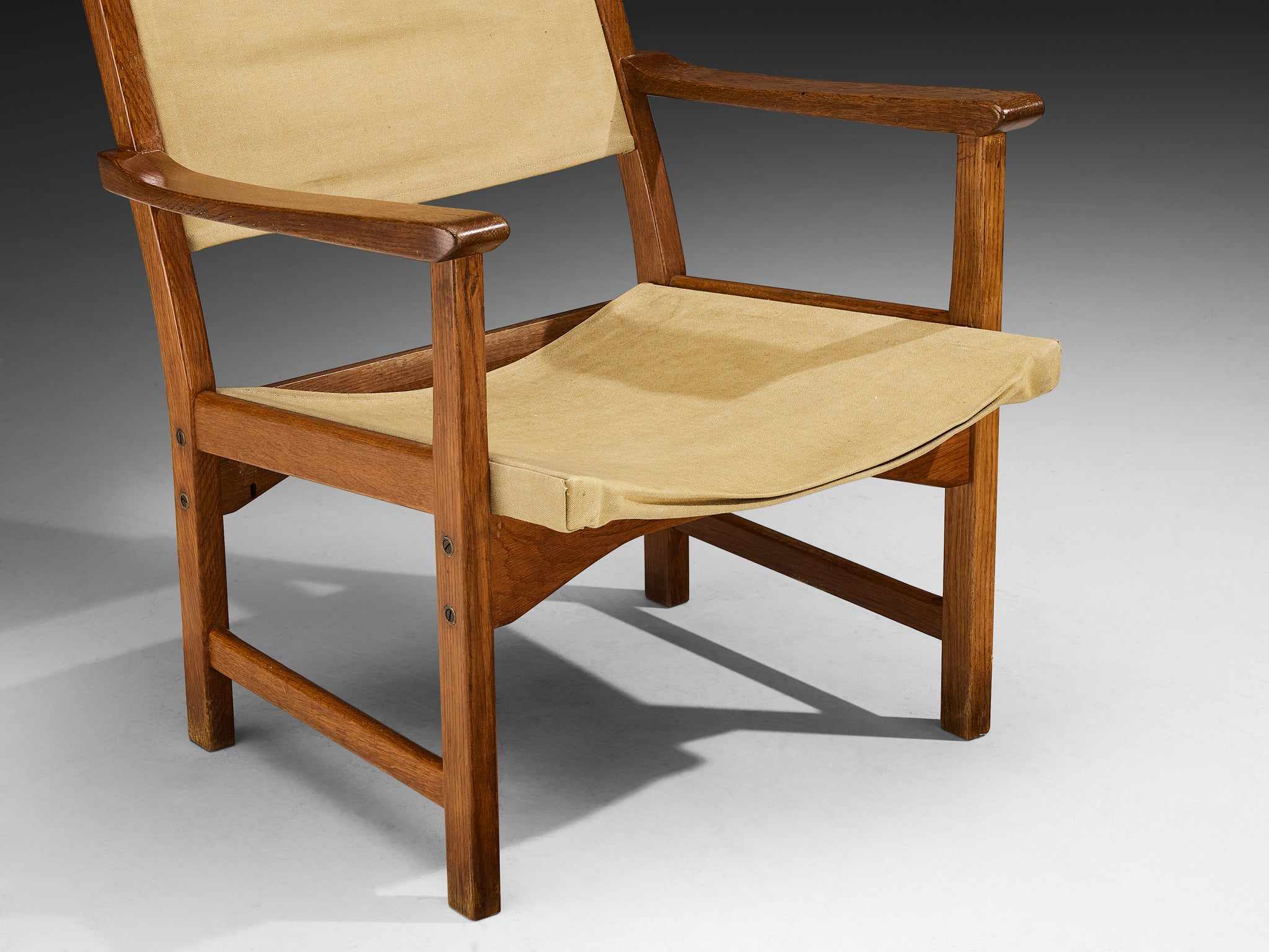 Carl Malmsten & Yngve Ekström Pair of 'Caryngo' Chairs in Oak and Canvas Seating Morentz