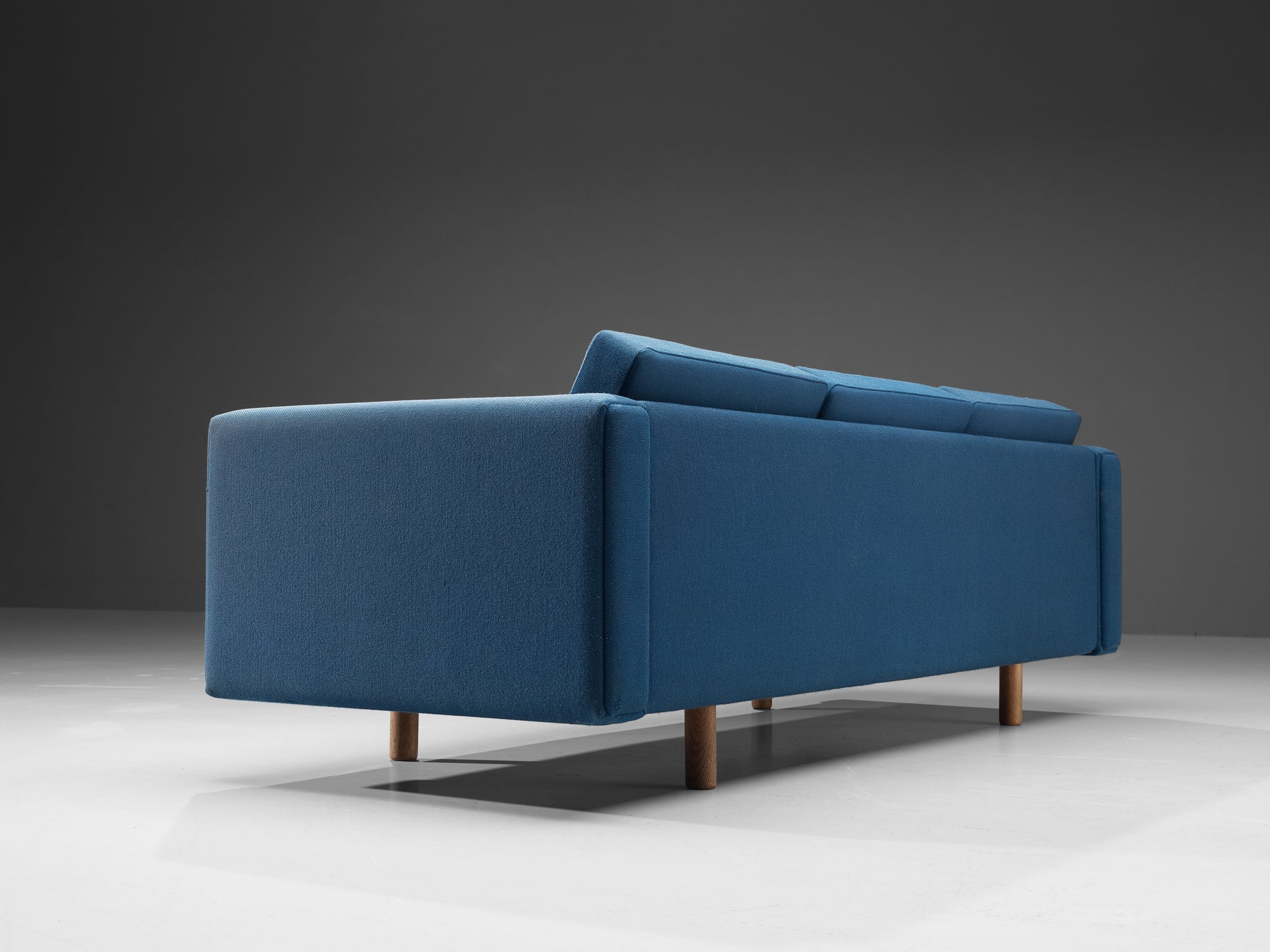 Hans J. Wegner for GETAMA Sofa in Oak and Blue Upholstery seating Morentz