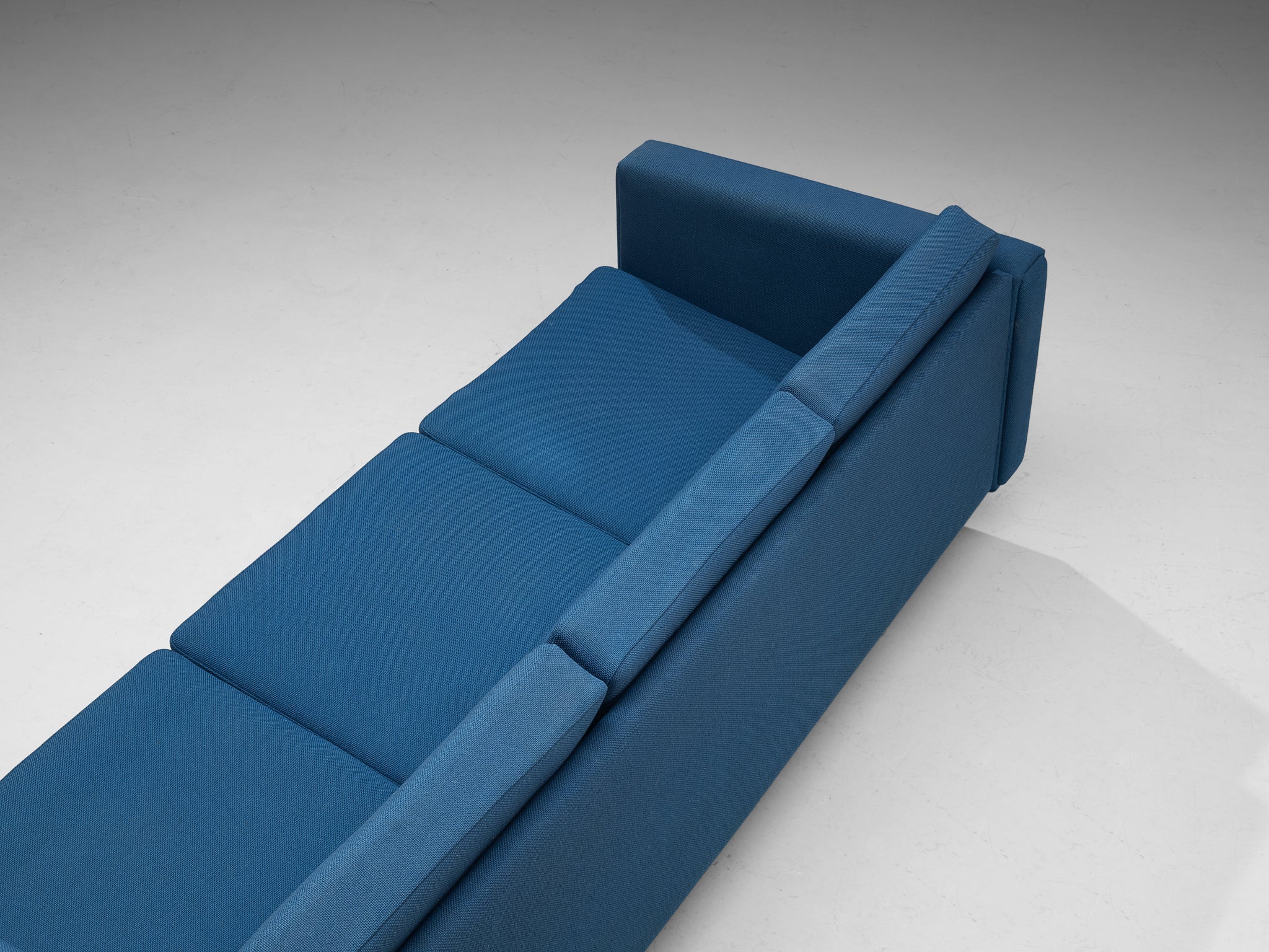 Hans J. Wegner for GETAMA Sofa in Oak and Blue Upholstery seating Morentz