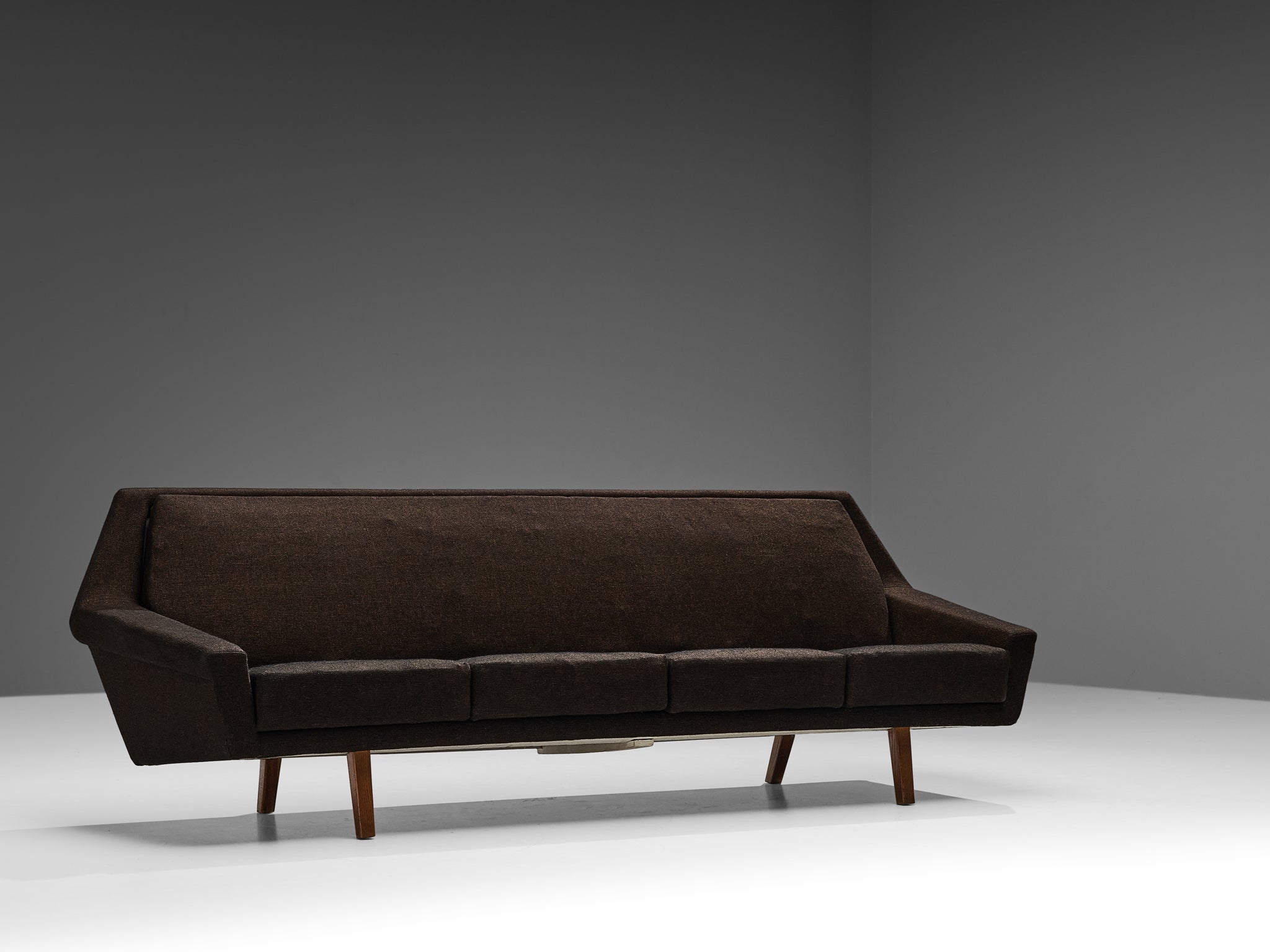Scandinavian Angular Sofa in Brown Upholstery seating Morentz
