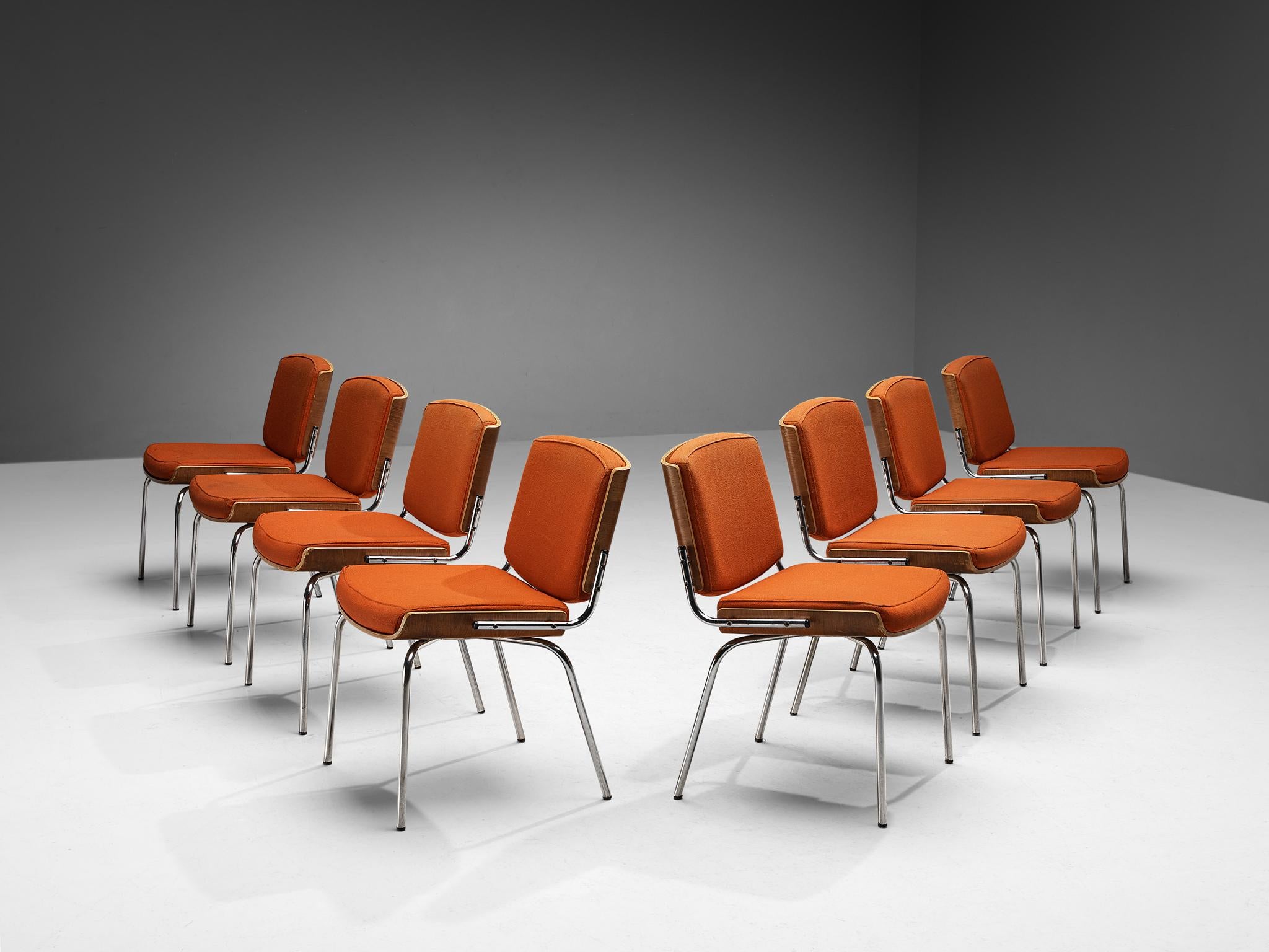 Danish Dining Chairs in Oak and Red Upholstery seating Morentz