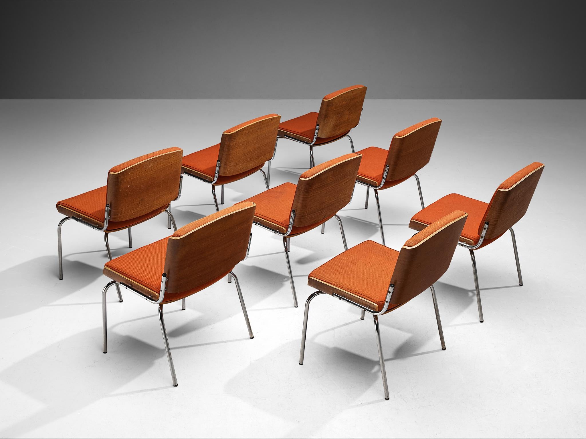 Danish Dining Chairs in Oak and Red Upholstery seating Morentz