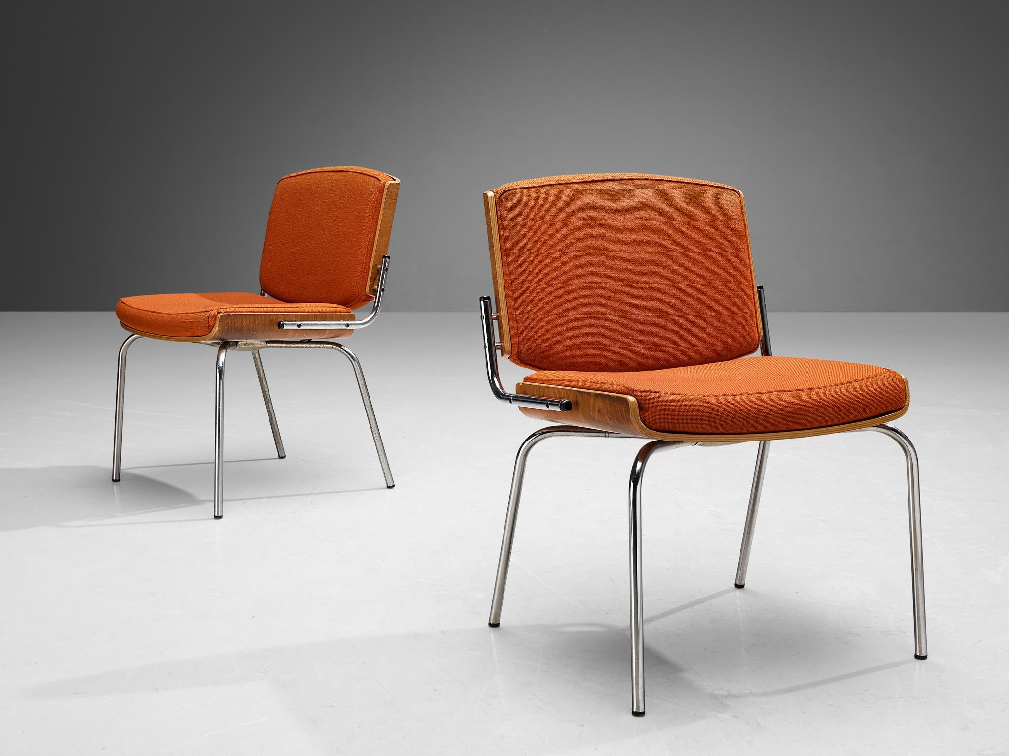 Danish Dining Chairs in Oak and Red Upholstery seating Morentz