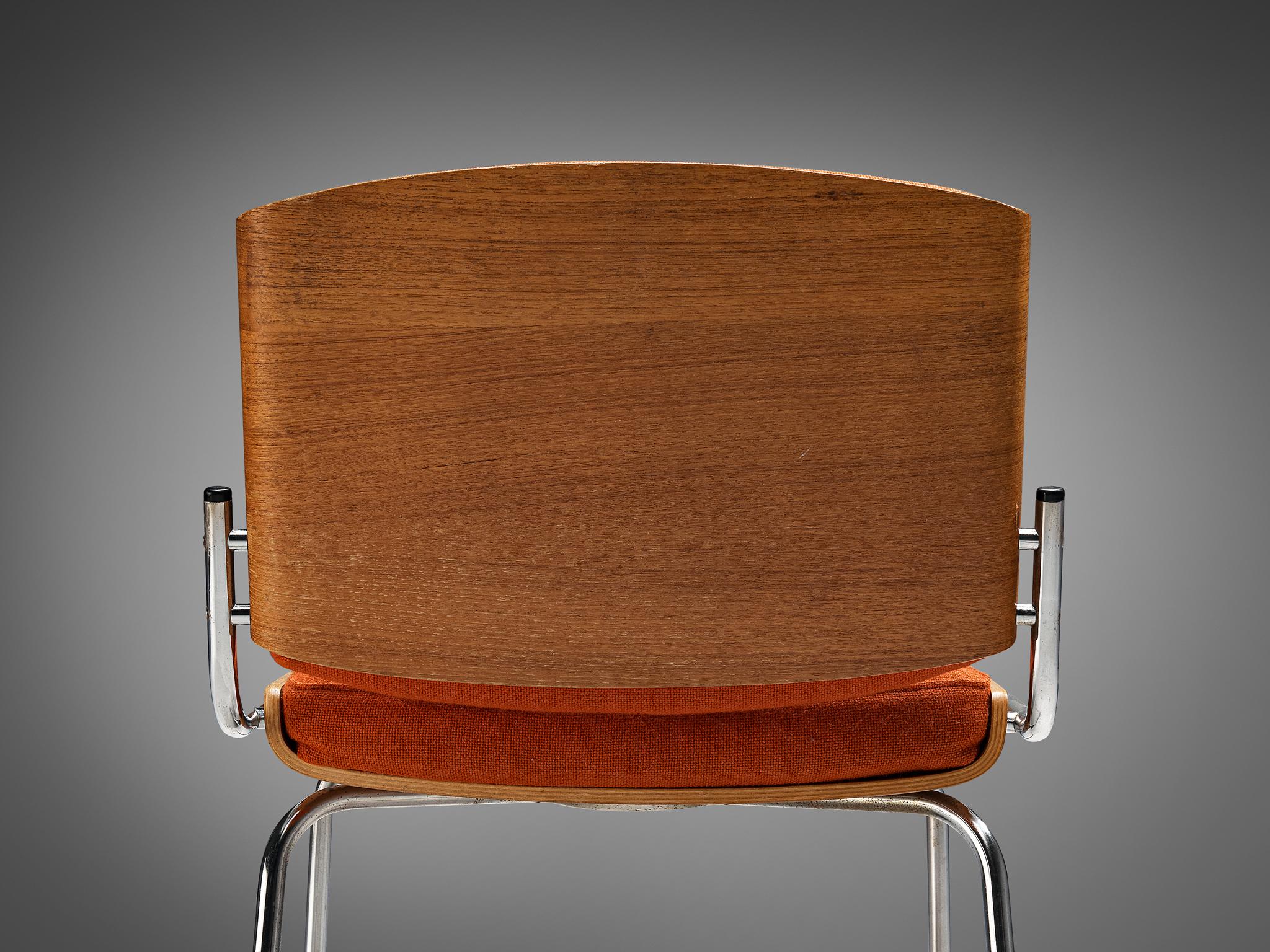 Danish Dining Chairs in Oak and Red Upholstery seating Morentz