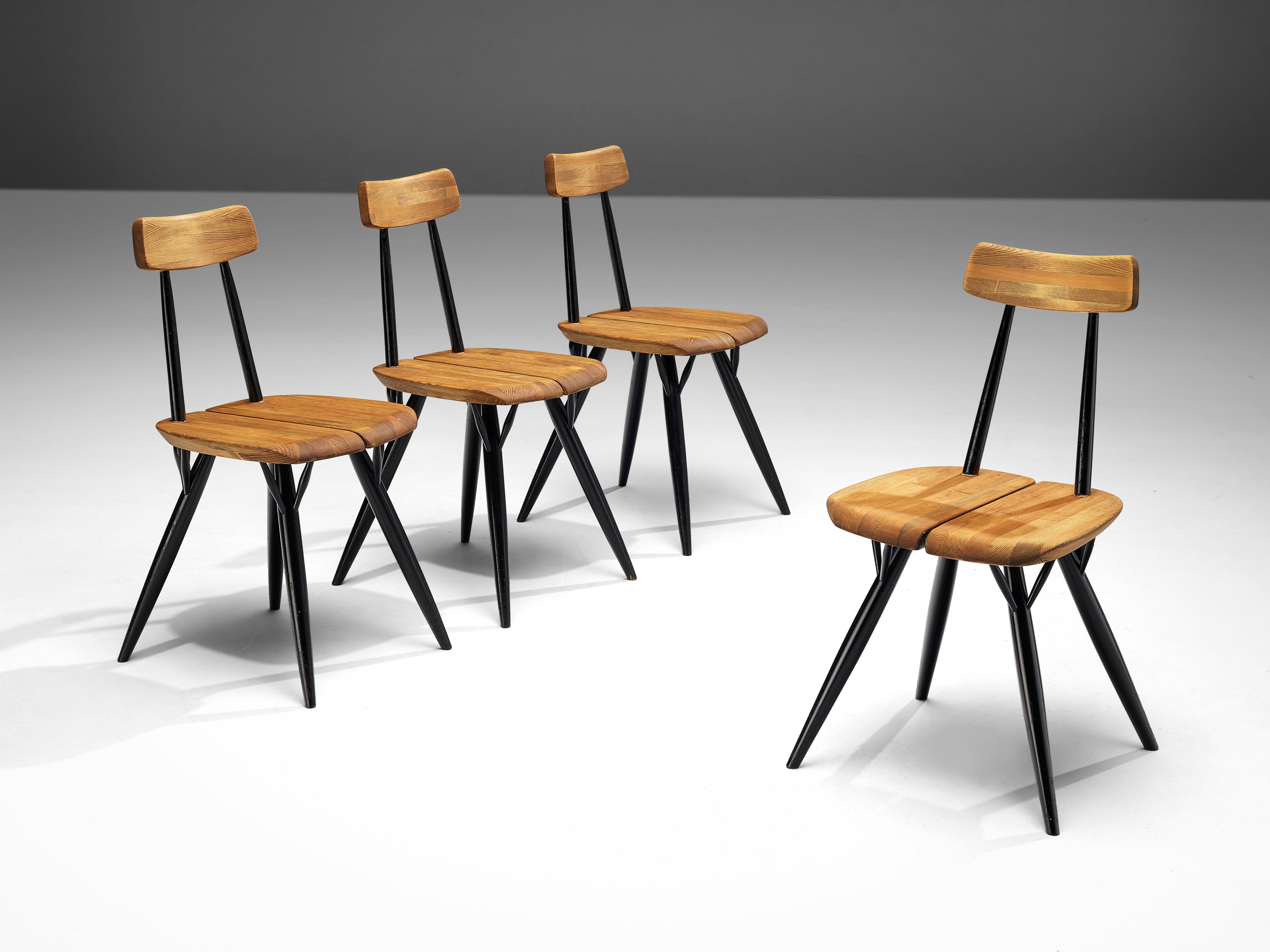 Ilmari Tapiovaara for Laukaan Puu Set of Four 'Pirkka' Chairs seating Morentz