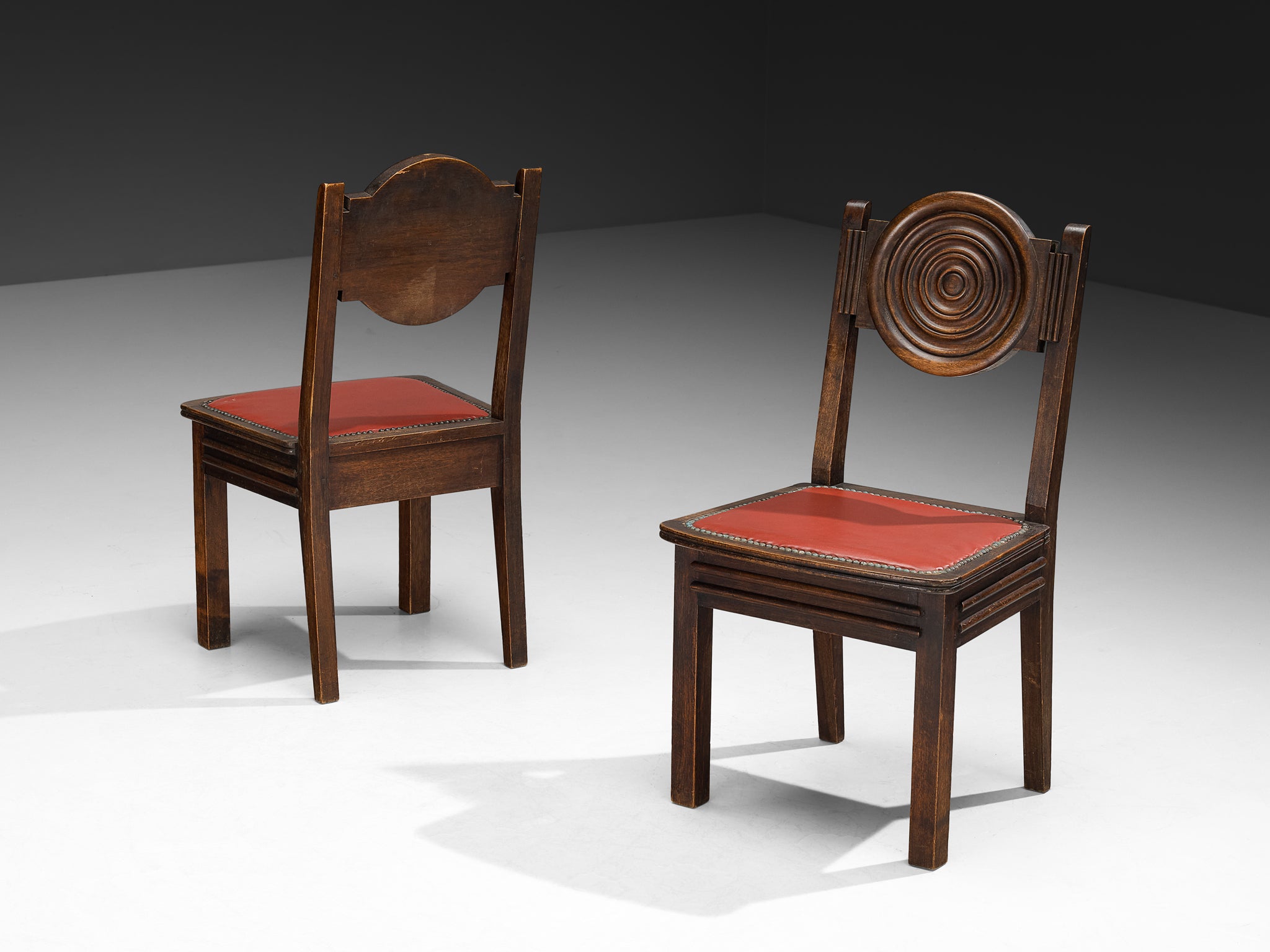 1930s French Art Deco Set of Six Dining Chairs in Mahogany Seating Morentz