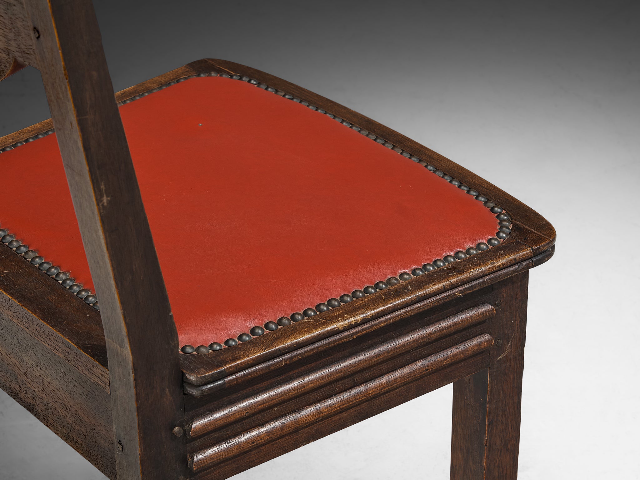 1930s French Art Deco Set of Six Dining Chairs in Mahogany Seating Morentz