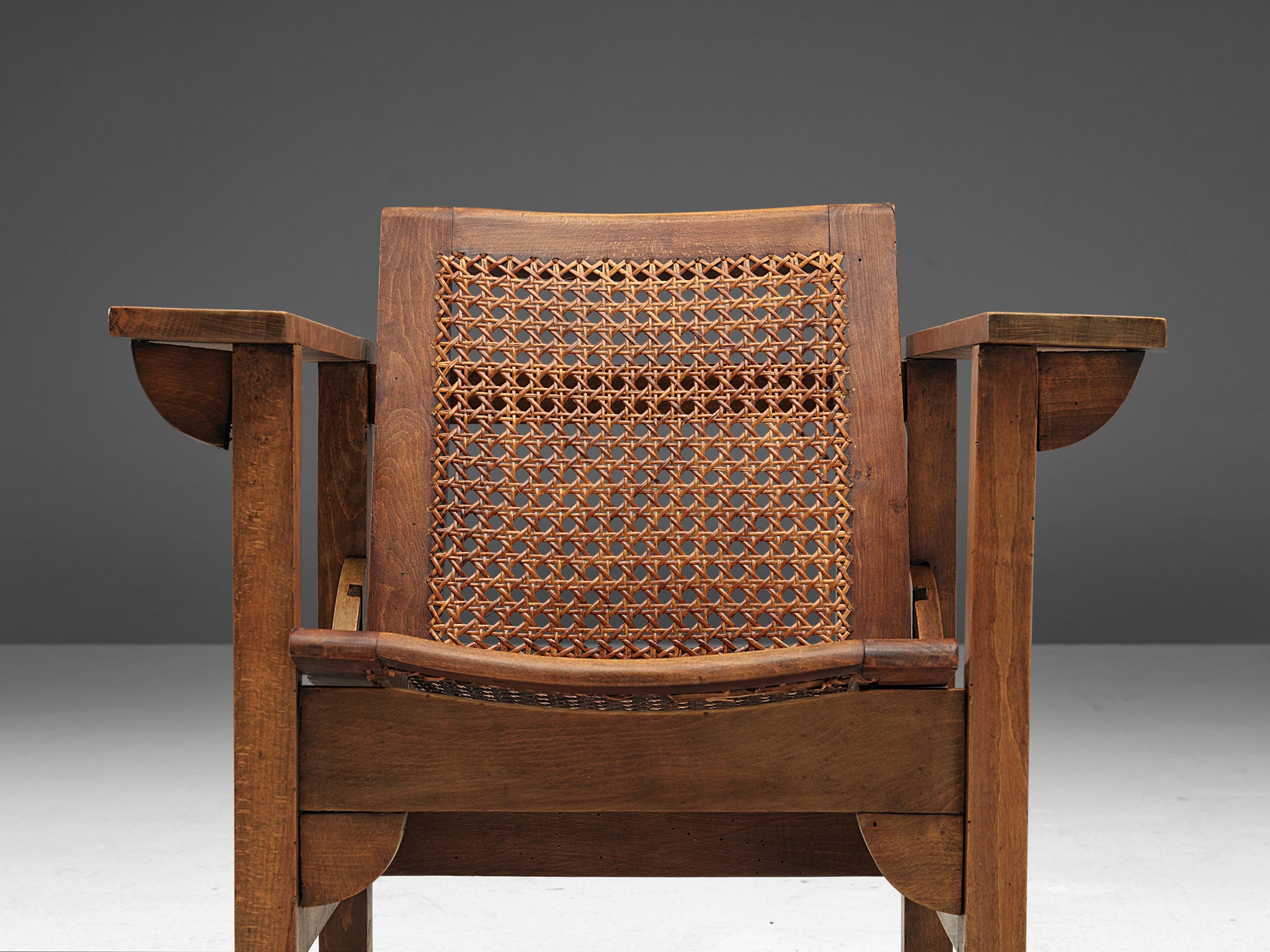 Pierre Dariel 'Hendaye' Armchair in Wood and Cane Seating Morentz