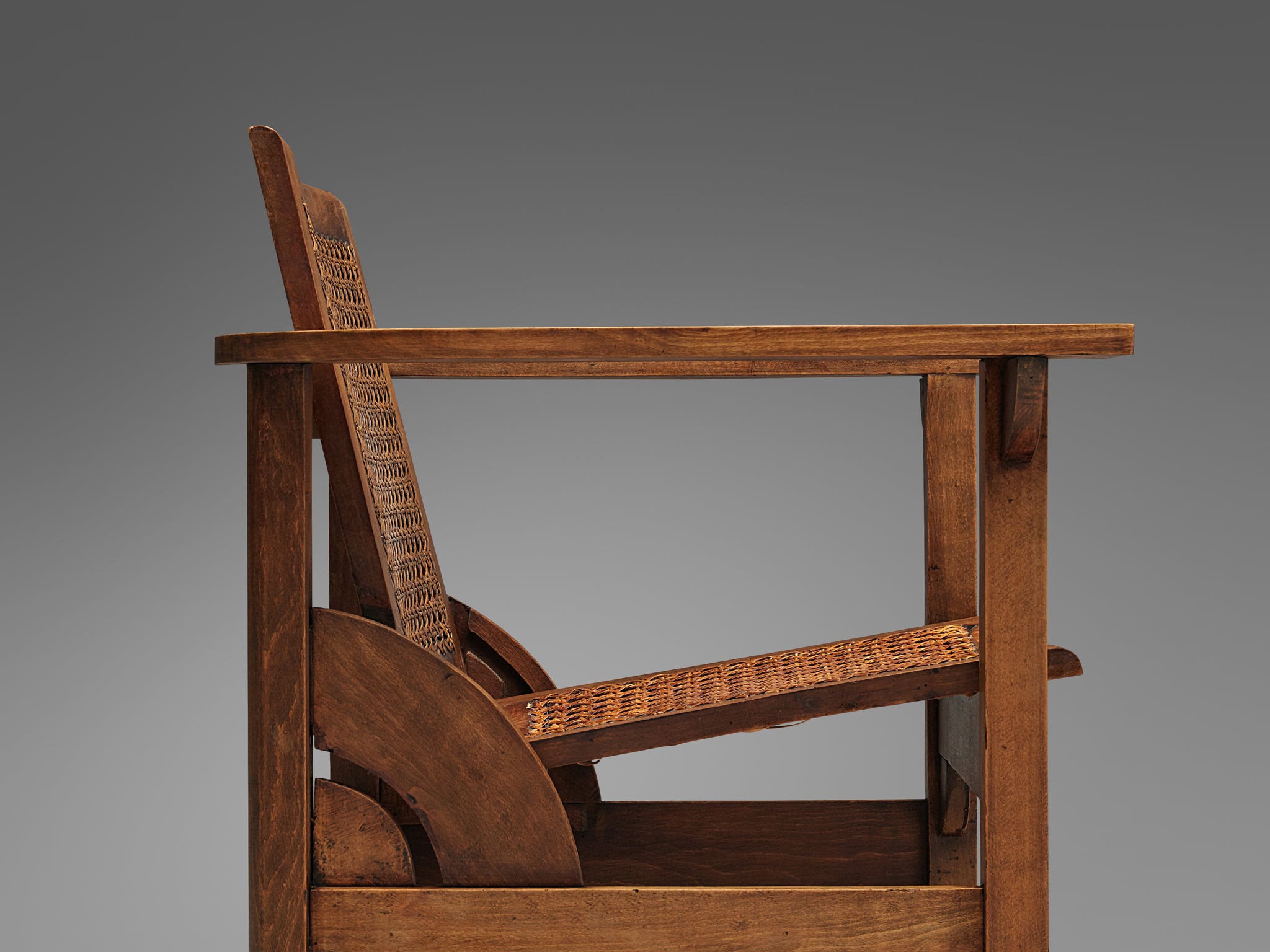 Pierre Dariel 'Hendaye' Armchair in Wood and Cane Seating Morentz