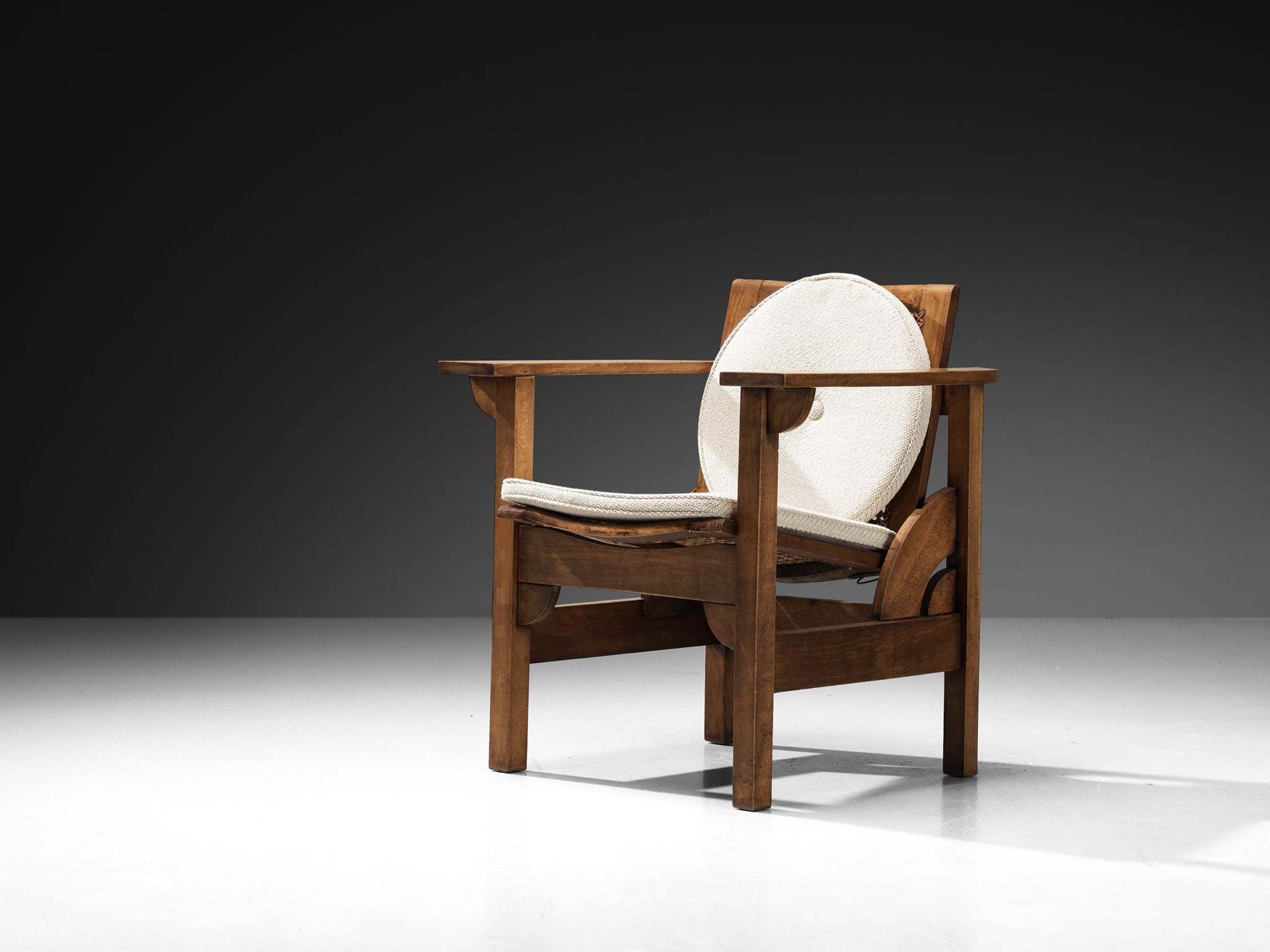 Pierre Dariel 'Hendaye' Armchair in Wood and Cane Seating Morentz