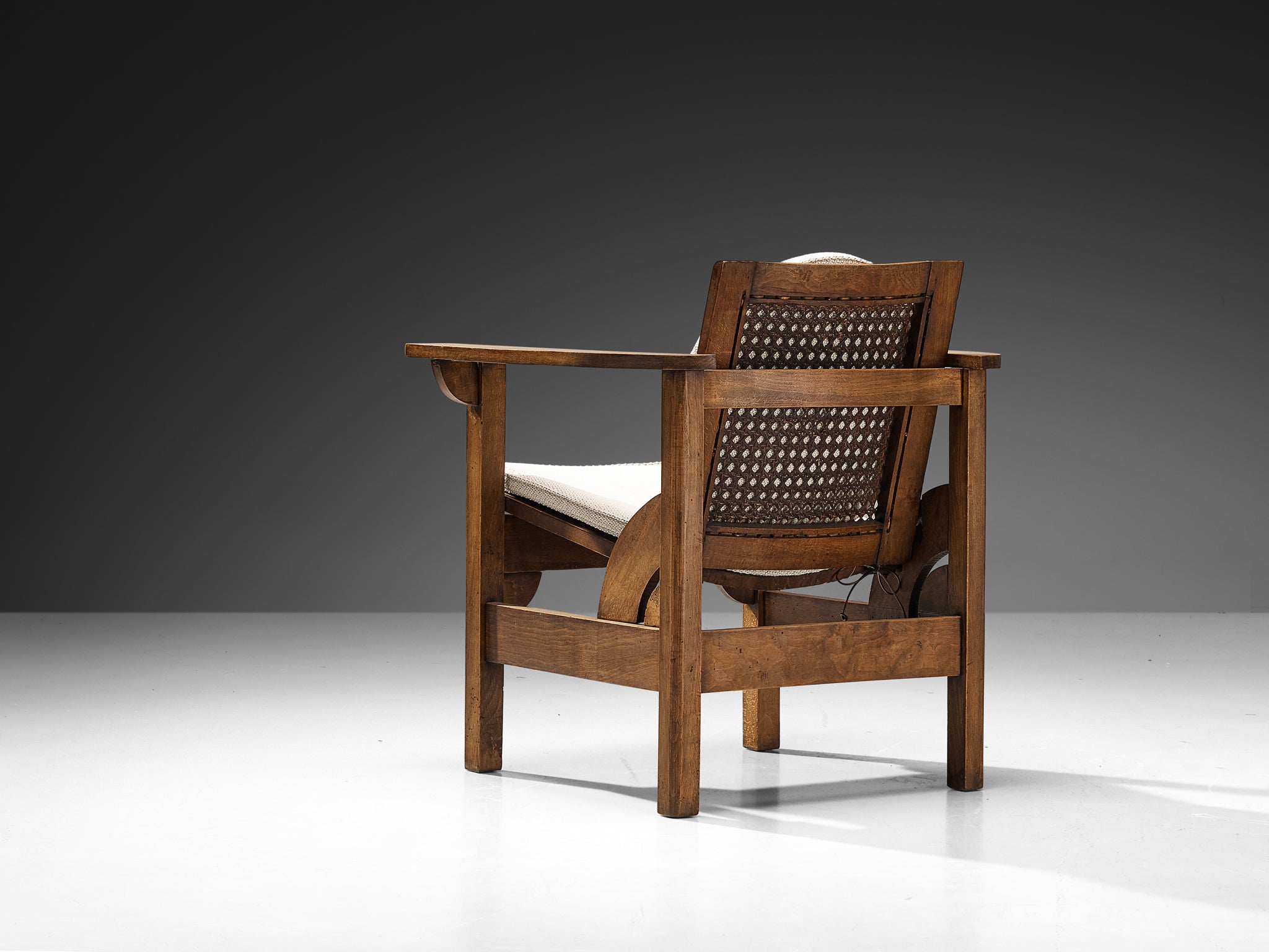 Pierre Dariel 'Hendaye' Armchair in Wood and Cane Seating Morentz