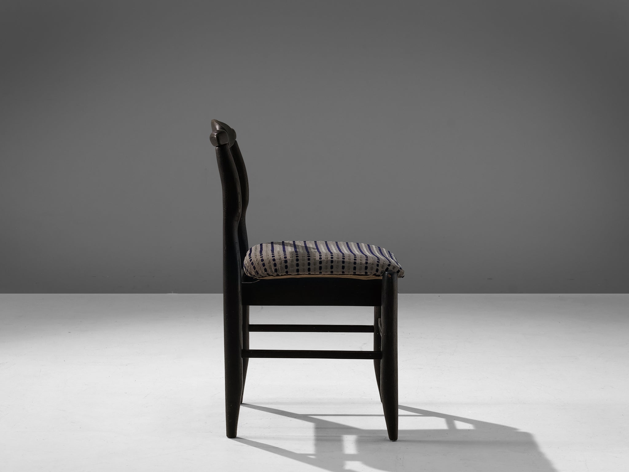 Guillerme & Chambron 'Fumay' Dining Chair in Black Lacquered Oak seating Morentz