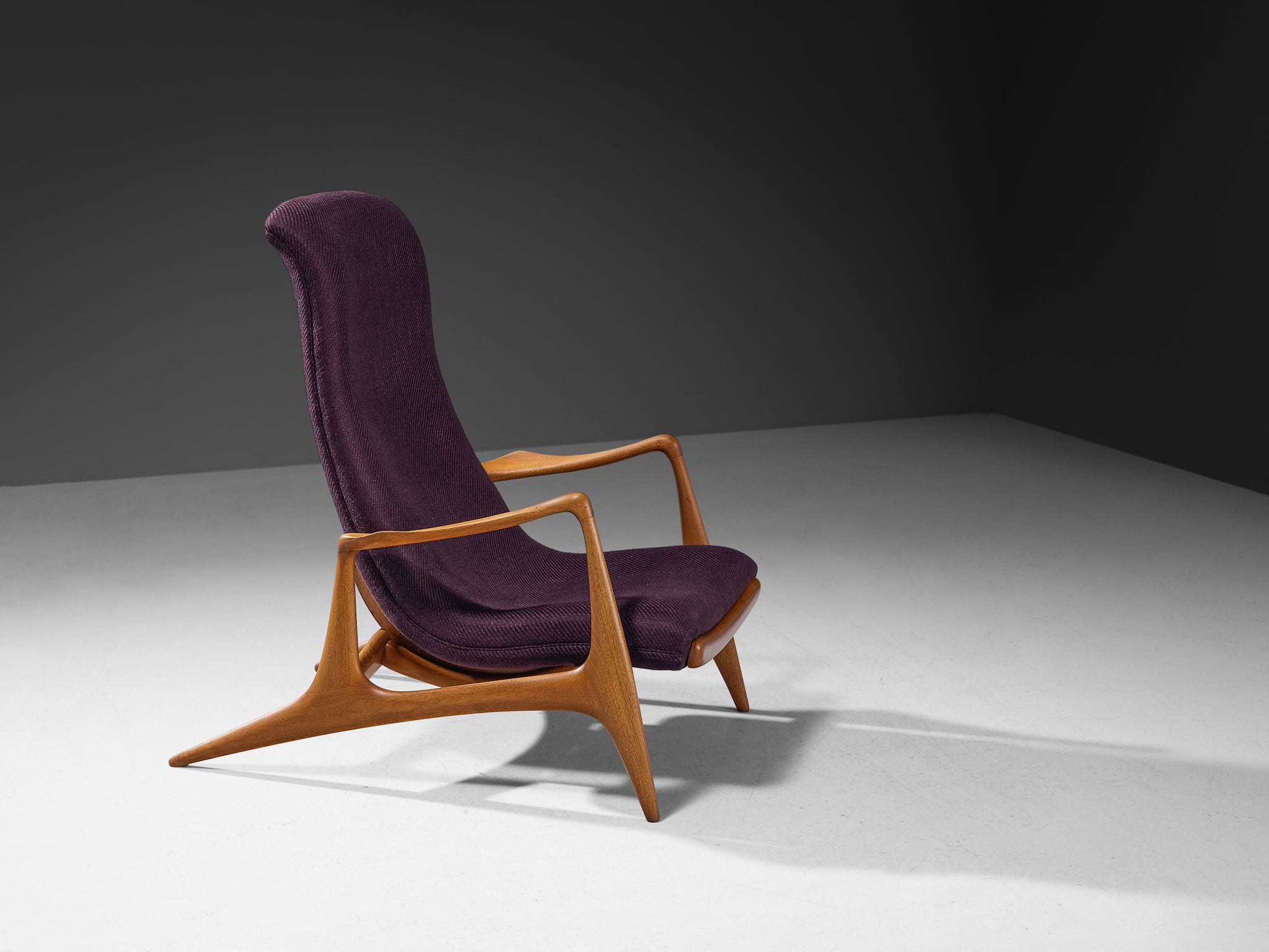 Vladimir Kagan for Dreyfuss ‘Multi-position Reclining’ Chair in Teak Seating Morentz