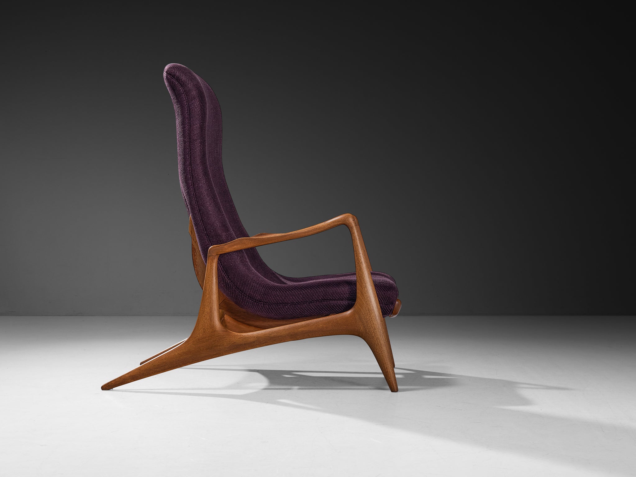 Vladimir Kagan for Dreyfuss ‘Multi-position Reclining’ Chair in Teak Seating Morentz