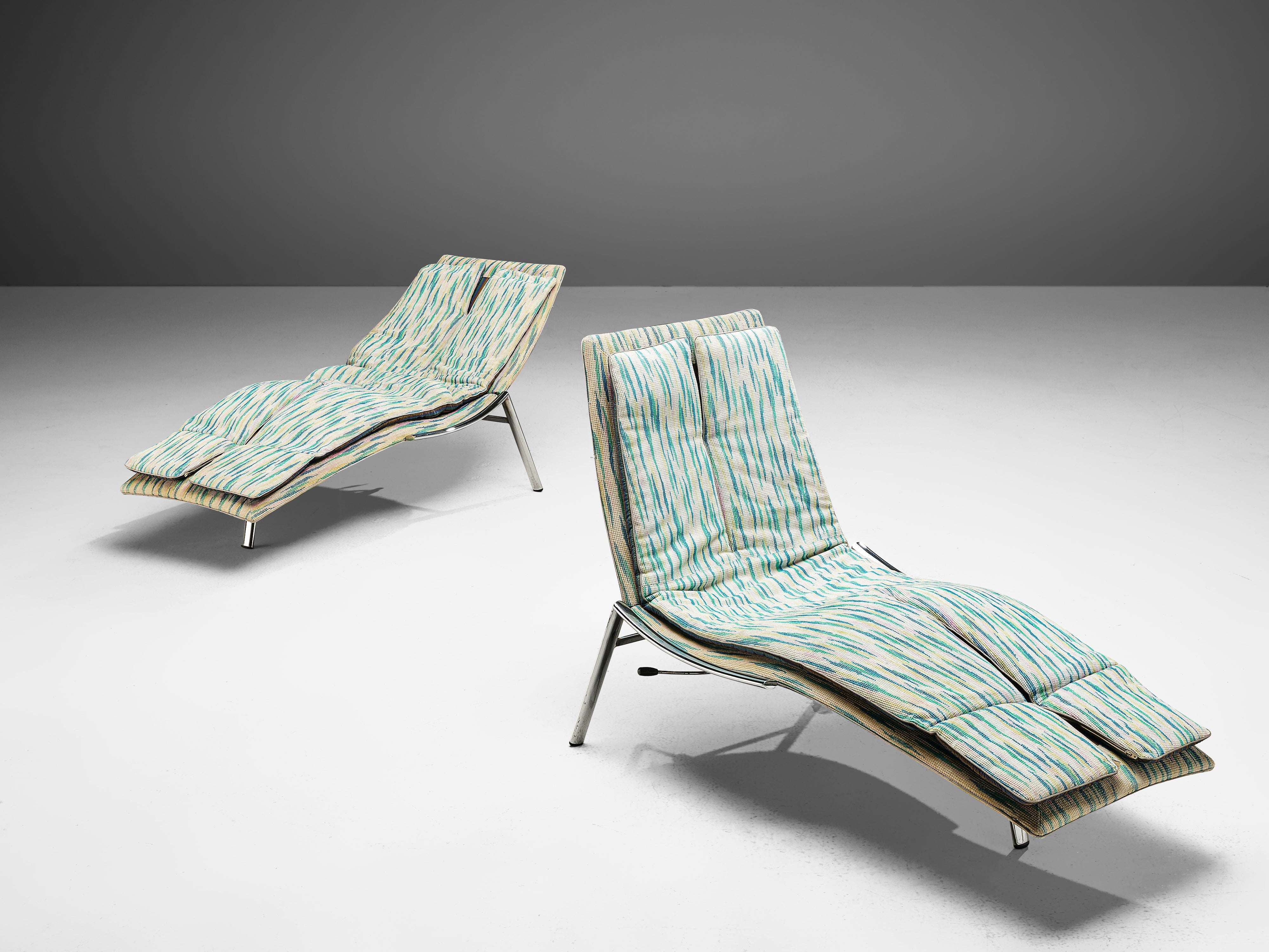 Giovanni Offredi for Saporiti Chaise Longues in Vibrant Upholstery seating Morentz