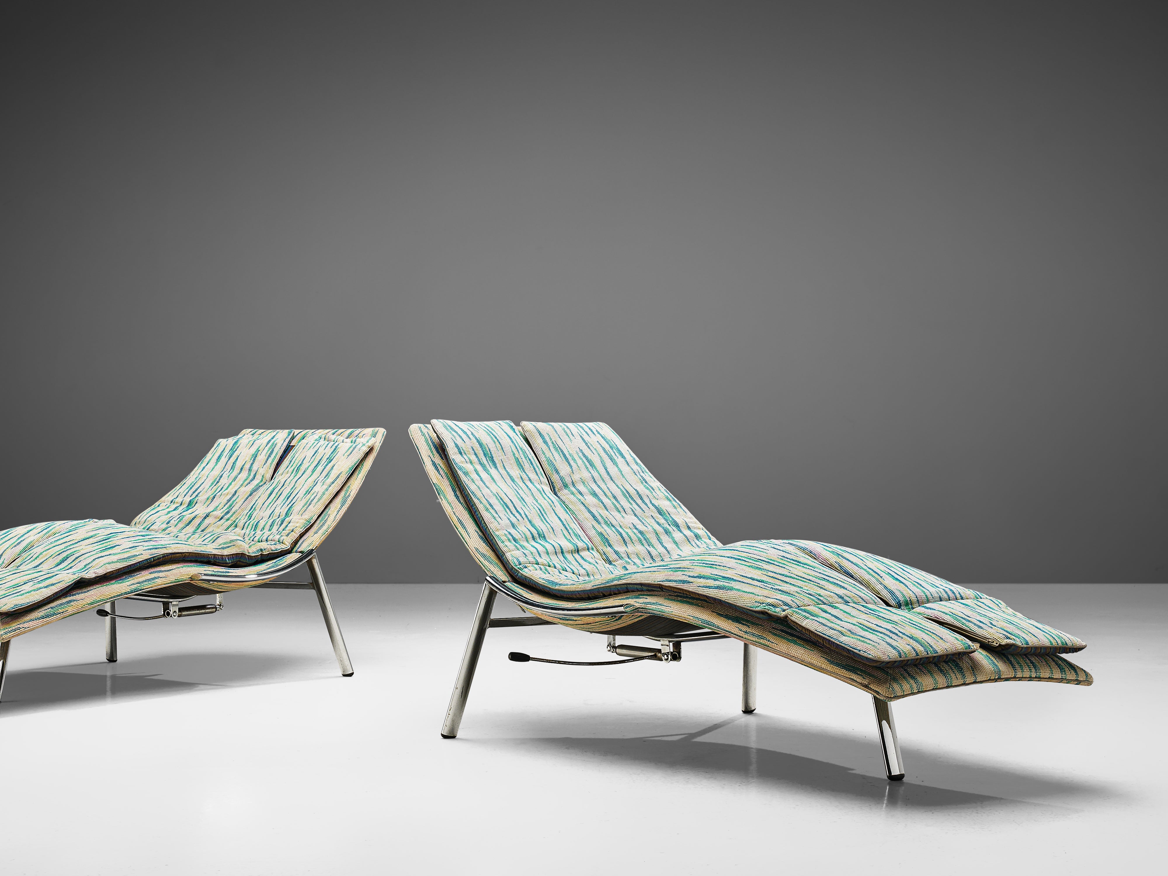 Giovanni Offredi for Saporiti Chaise Longues in Vibrant Upholstery seating Morentz