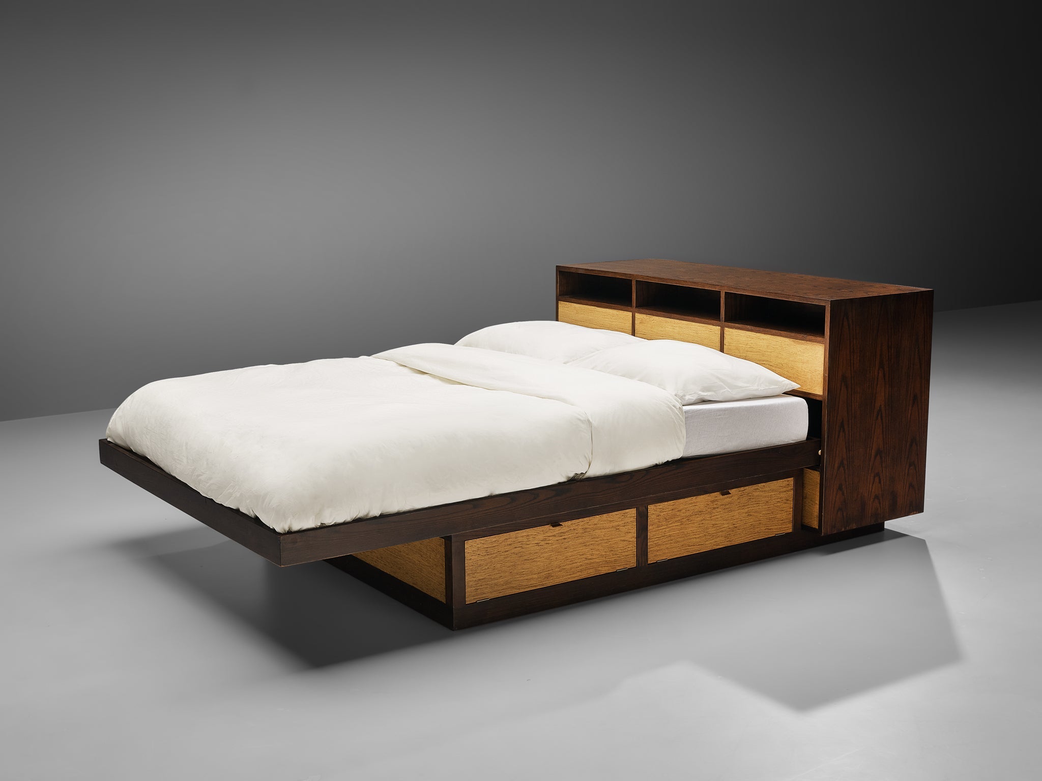 Edward Wormley Free-Standing Queen Size Bed with Drawers more furniture and collectibles Morentz