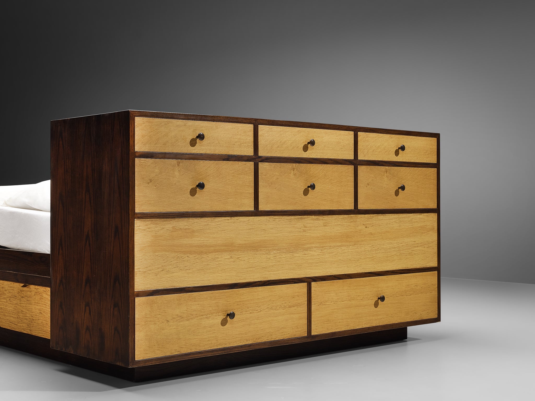 Edward Wormley Free-Standing Queen Size Bed with Drawers more furniture and collectibles Morentz