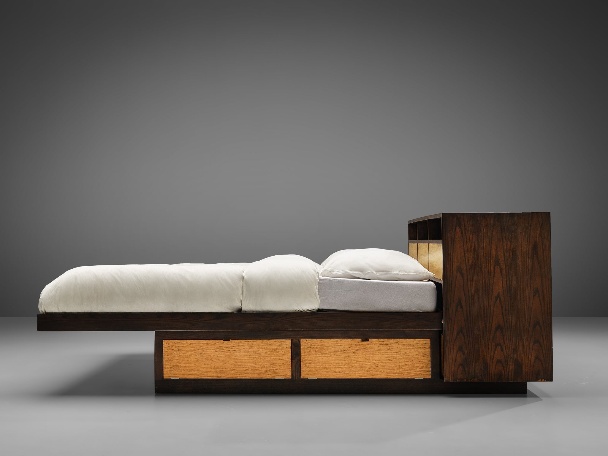 Edward Wormley Free-Standing Queen Size Bed with Drawers more furniture and collectibles Morentz