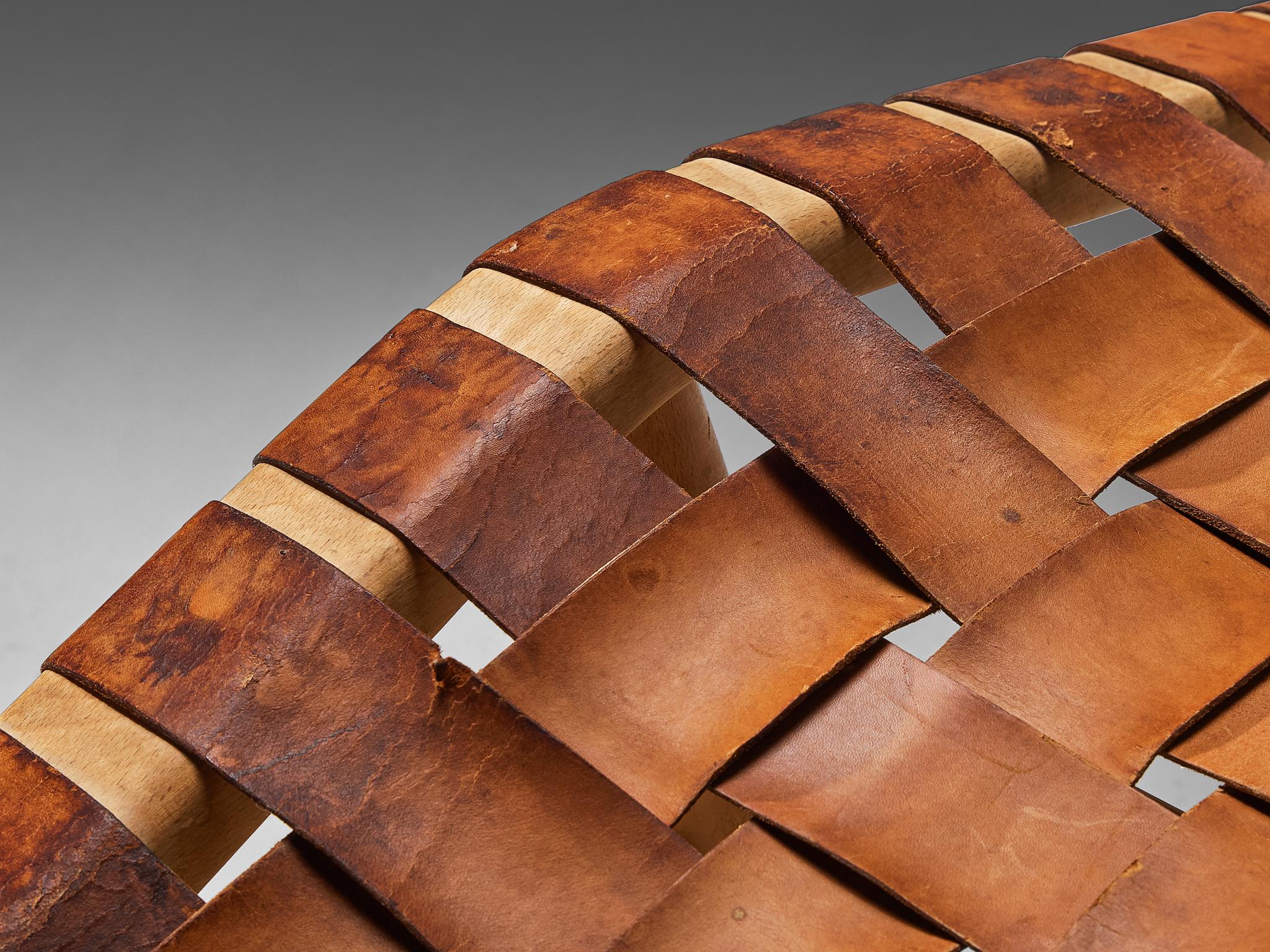 Arne Vodder for Bovirke Chaise Longue in Patinated Cognac Leather seating Morentz