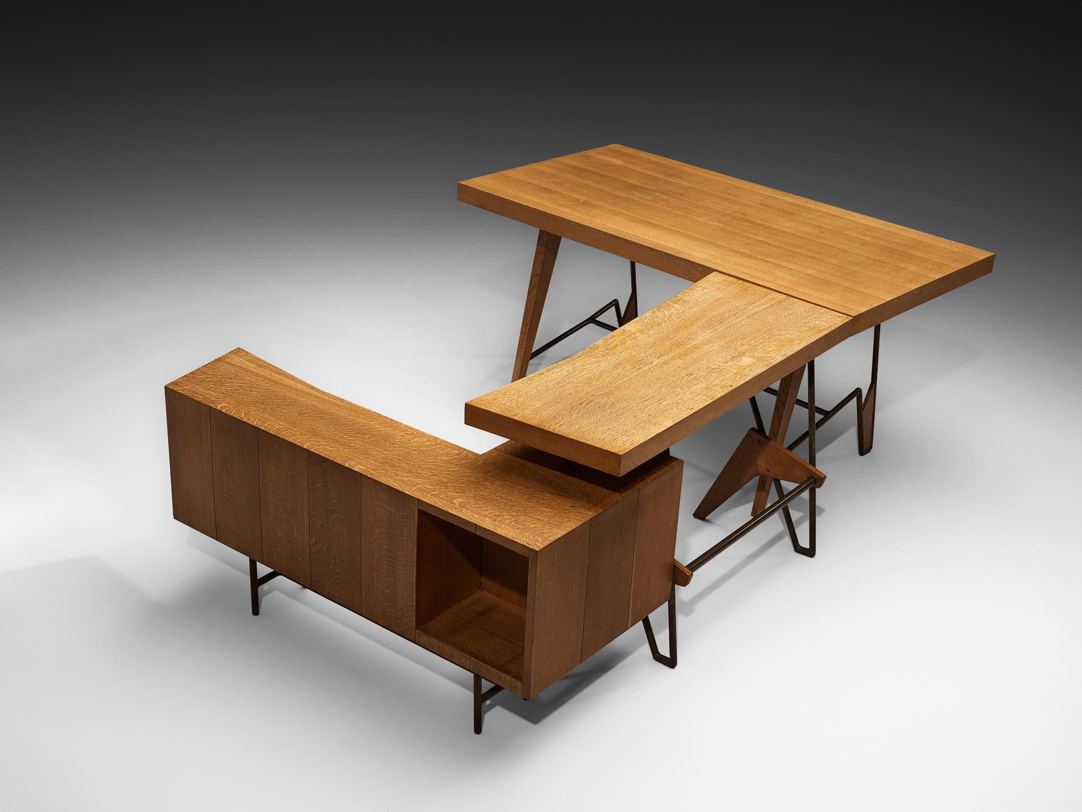 Custom Italian Drawing Table or Writing Desk in Oak tables Morentz