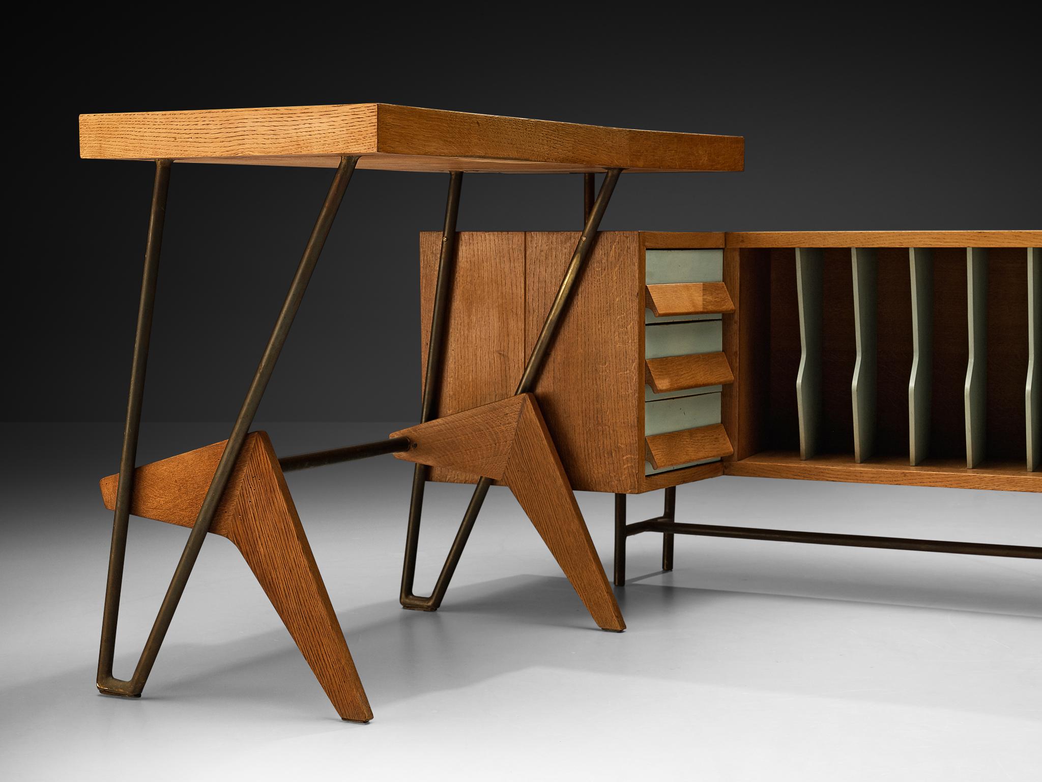 Custom Italian Drawing Table or Writing Desk in Oak tables Morentz