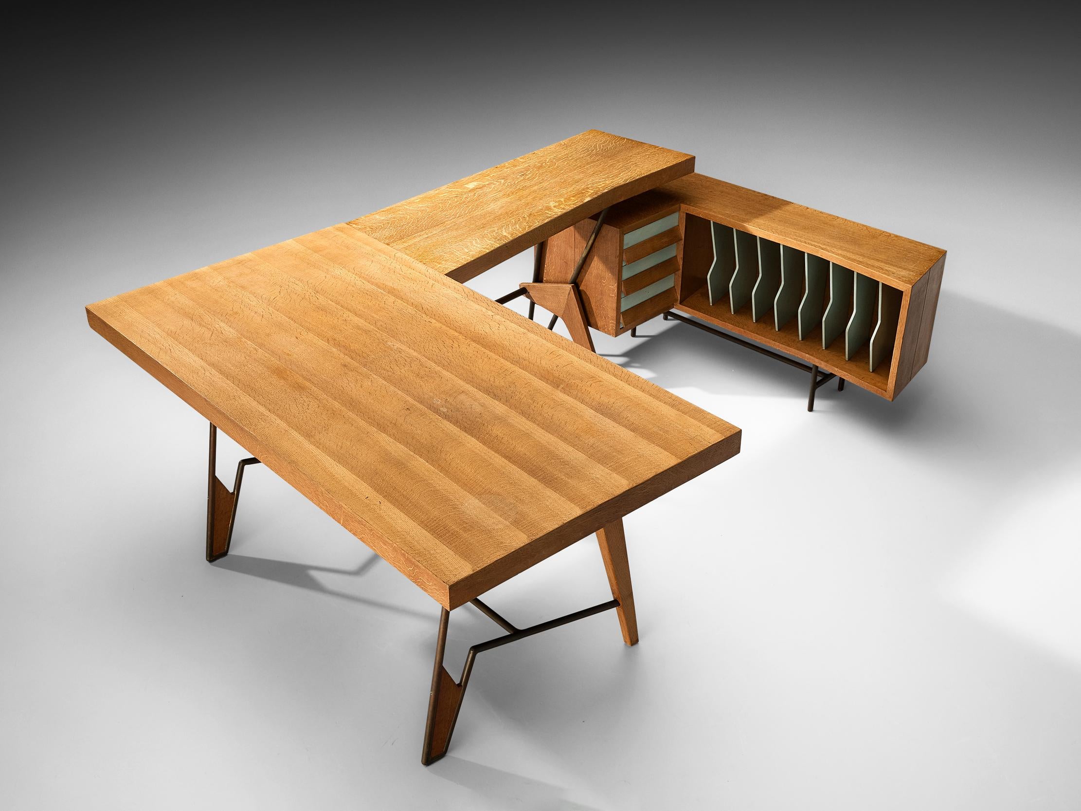 Custom Italian Drawing Table or Writing Desk in Oak tables Morentz