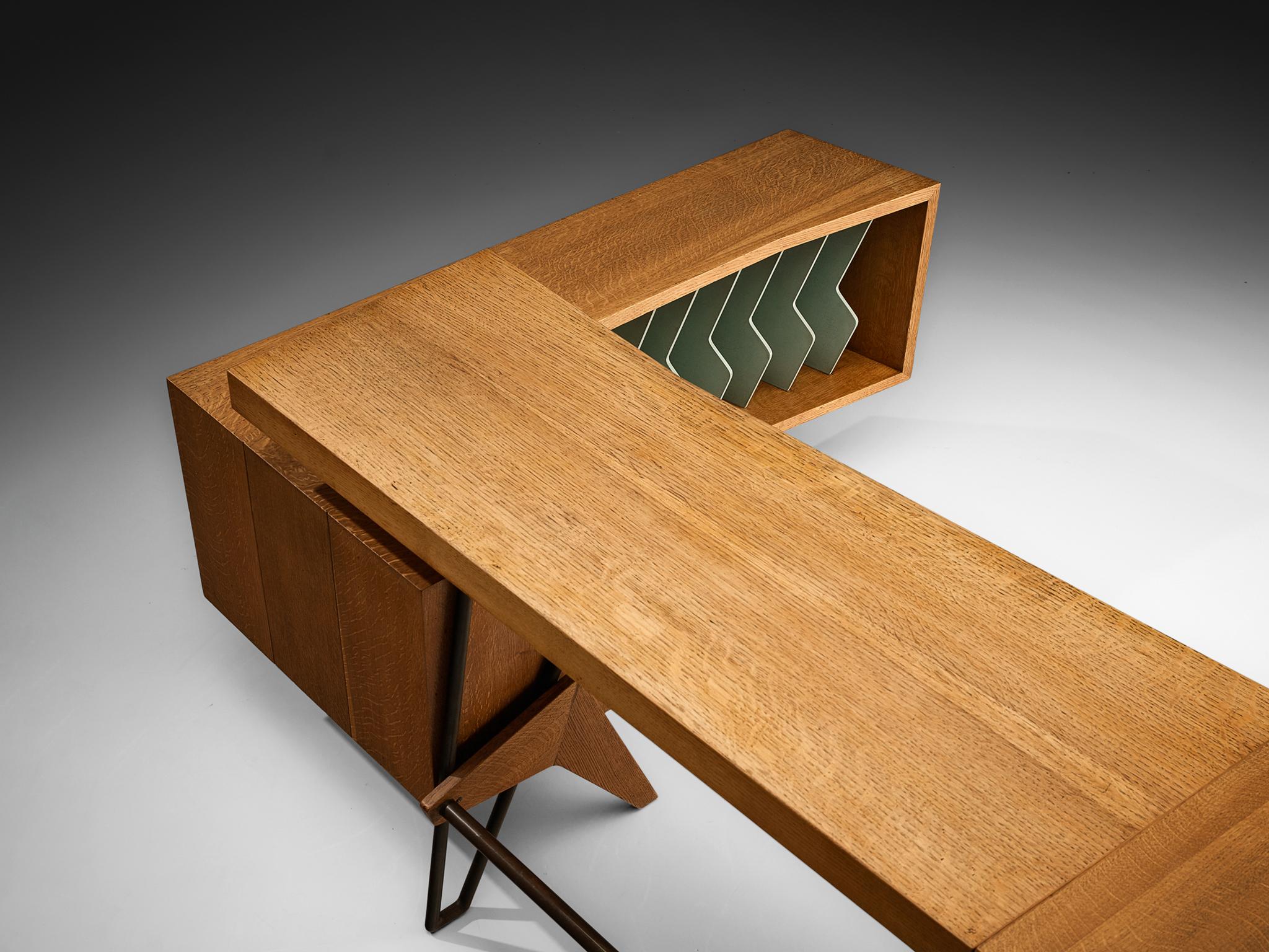 Custom Italian Drawing Table or Writing Desk in Oak tables Morentz