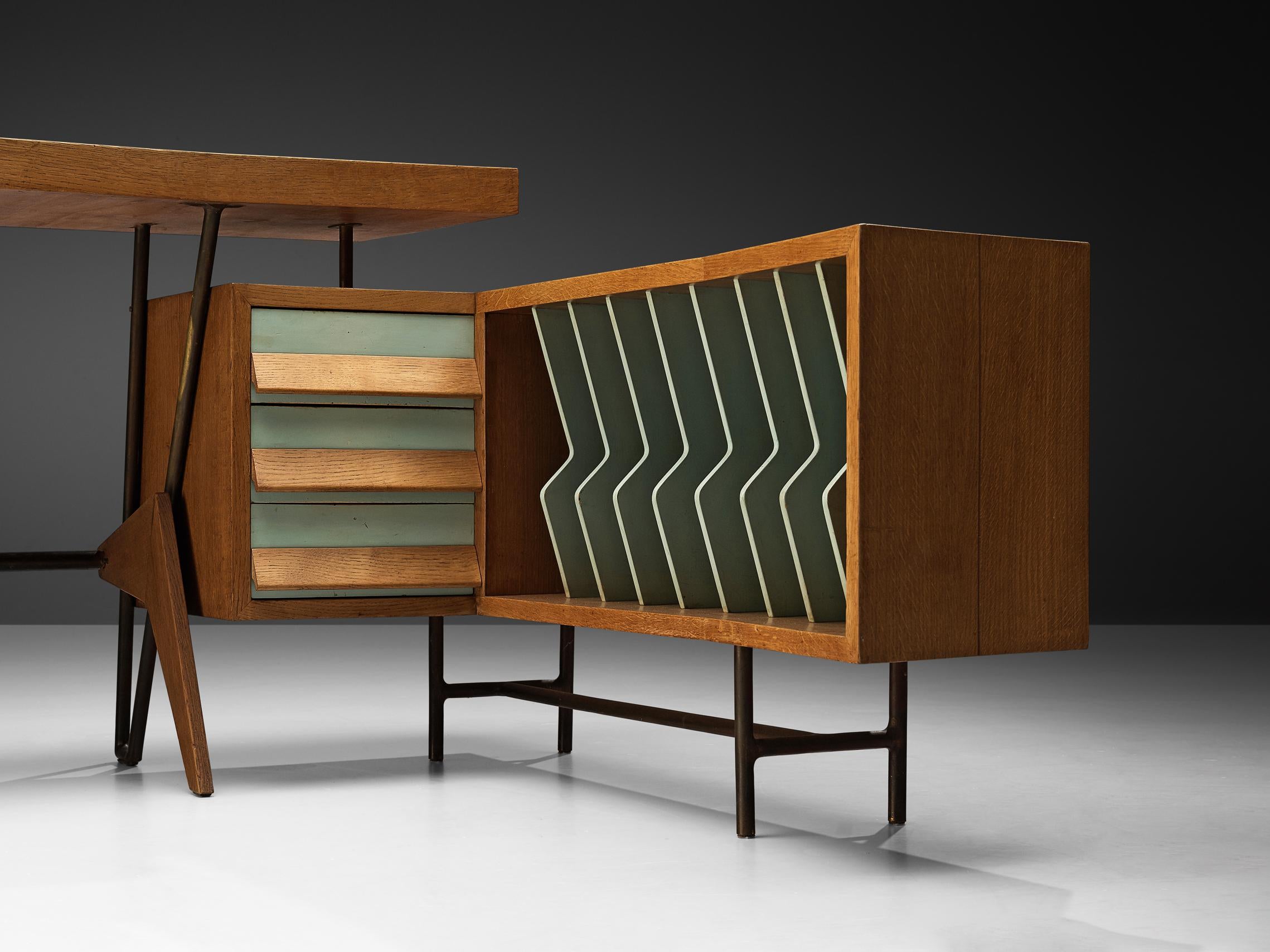 Custom Italian Drawing Table or Writing Desk in Oak tables Morentz