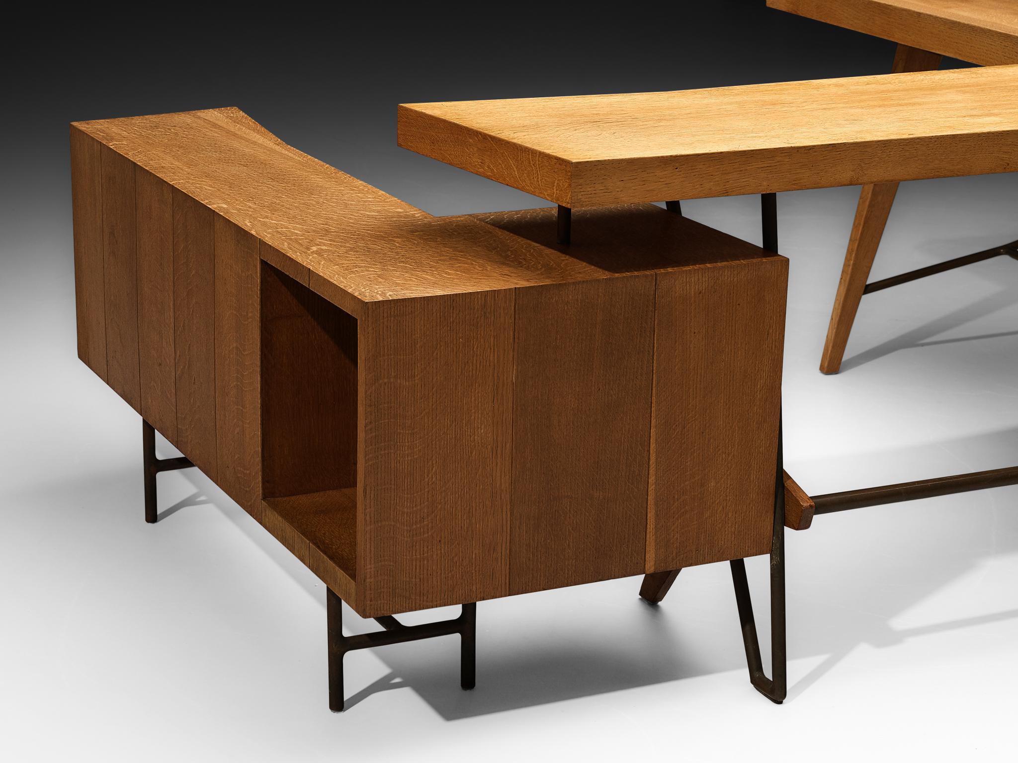 Custom Italian Drawing Table or Writing Desk in Oak tables Morentz