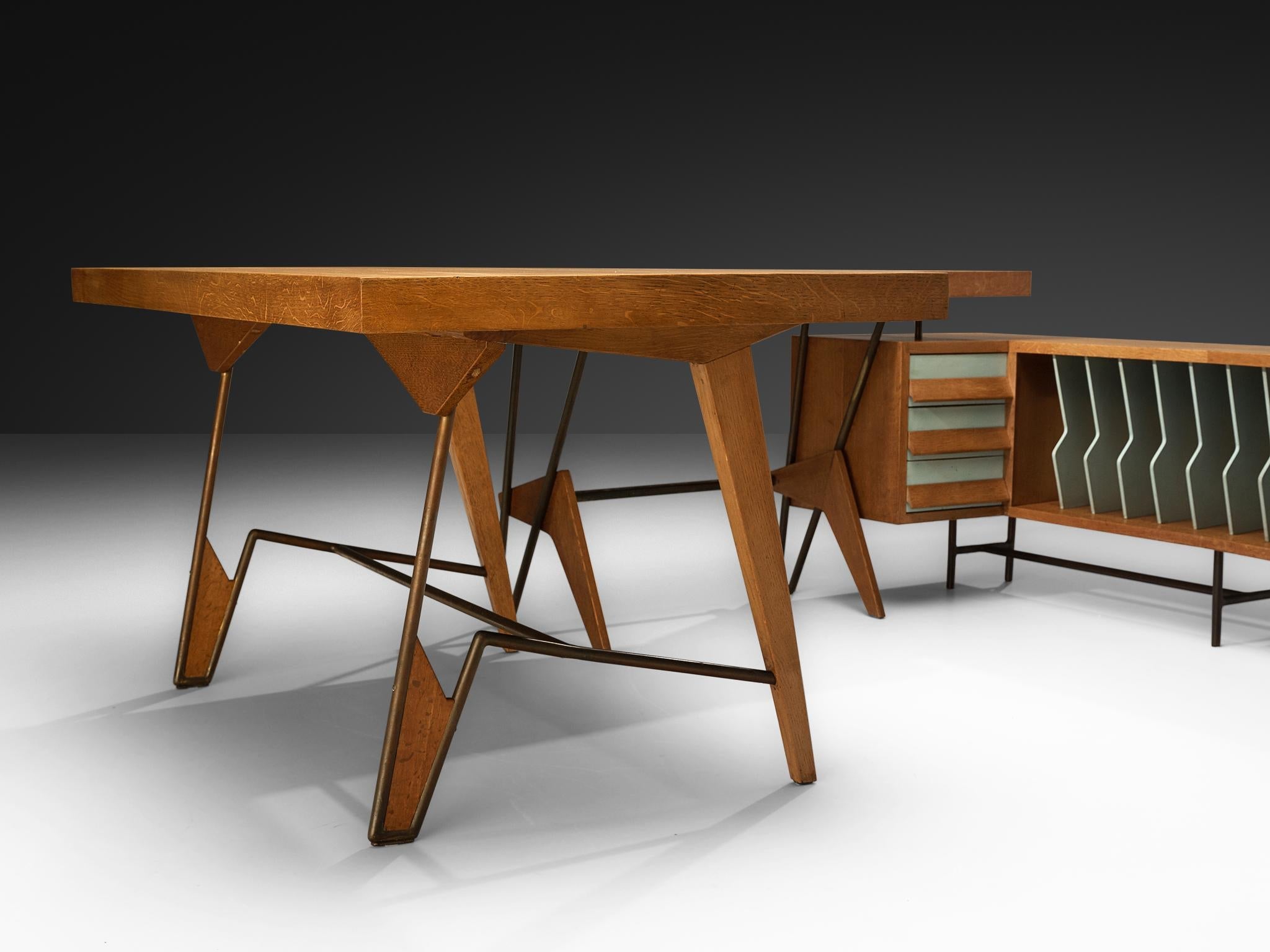 Custom Italian Drawing Table or Writing Desk in Oak tables Morentz