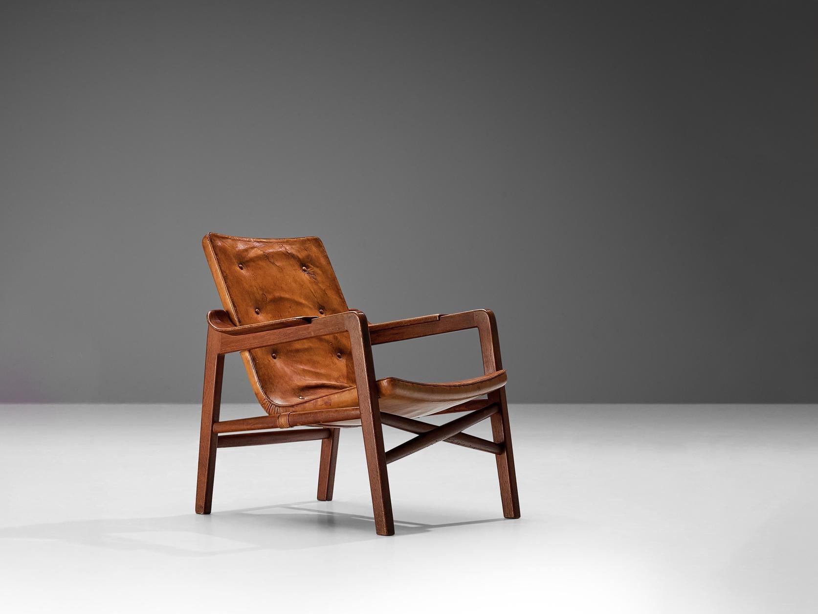 Tove & Edvard Kindt-Larsen 'Fireside' Armchair in Original Leather seating Morentz