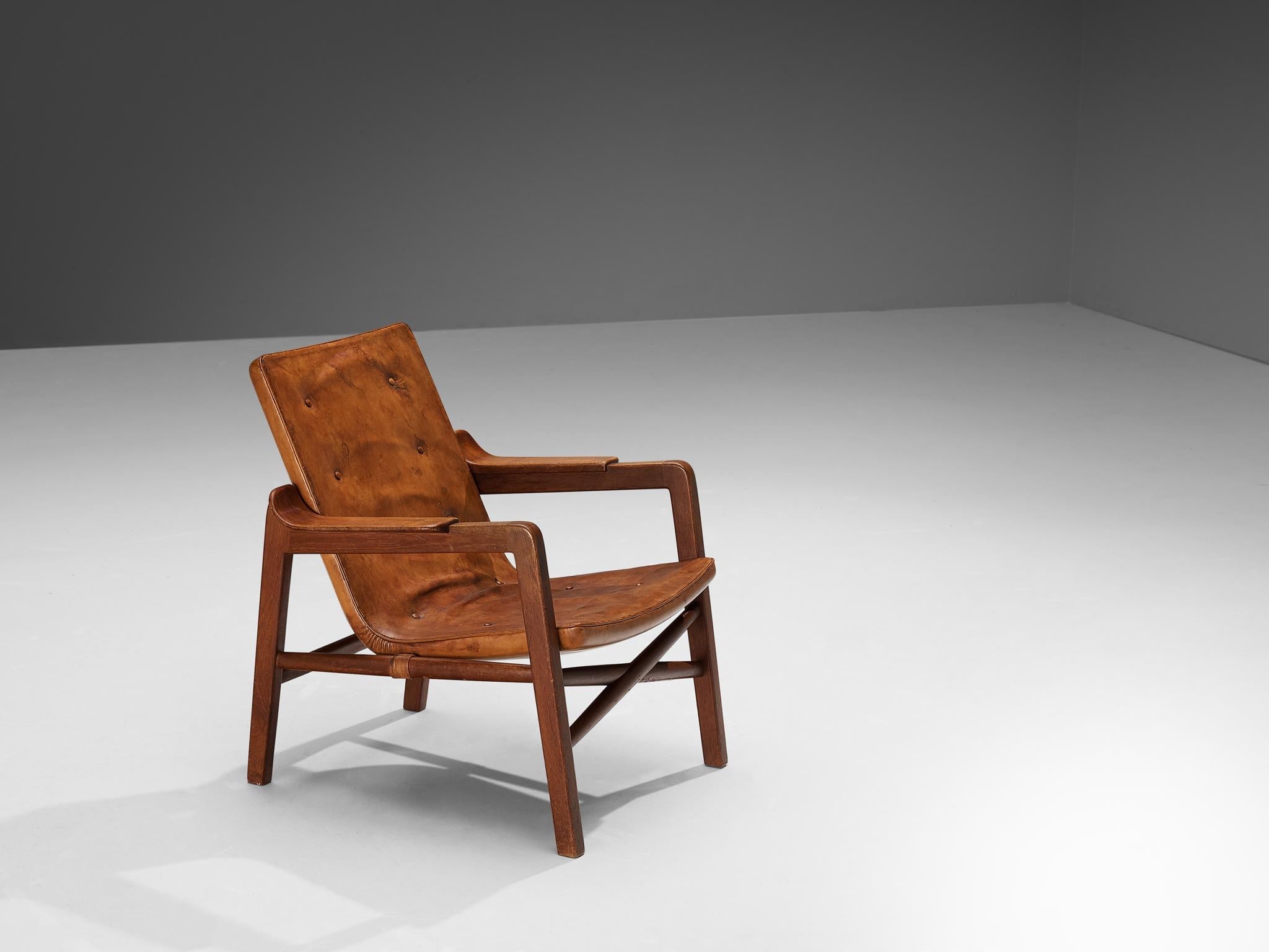 Tove & Edvard Kindt-Larsen 'Fireside' Armchair in Original Leather seating Morentz