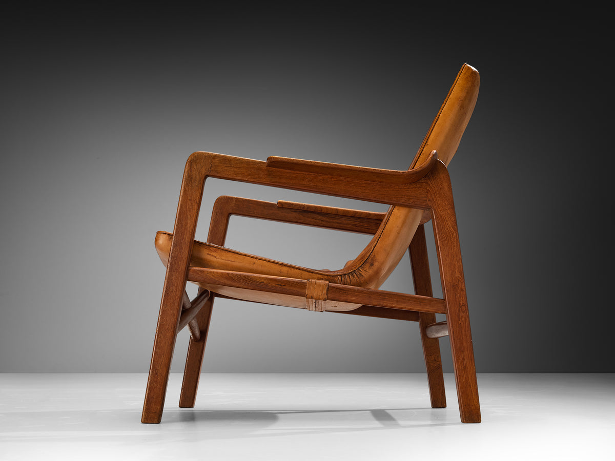 Tove & Edvard Kindt-Larsen 'Fireside' Armchairs in Original Leather Seating Morentz